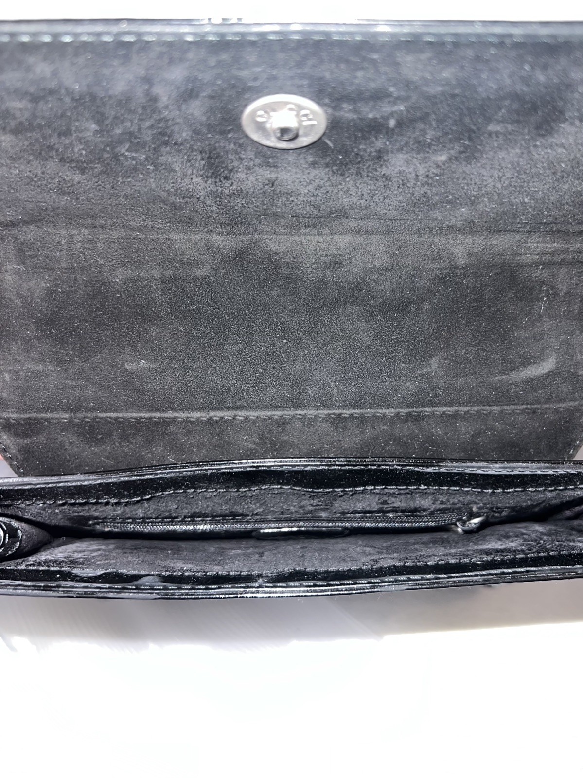 Authentic GUCCI Vintage Shoulder Tote Bag Black Enamel Suede