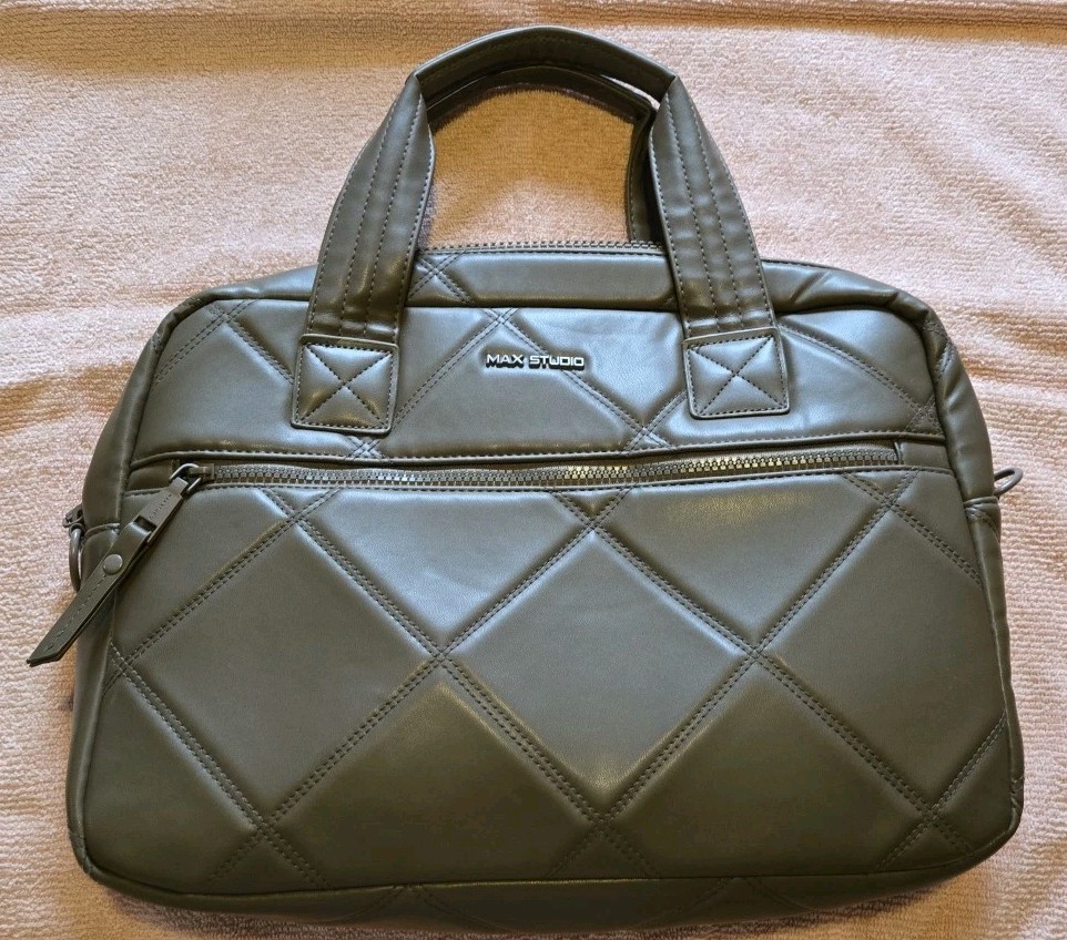 Max Studio Vegan Leather 15″ Large Double Diamond Laptop bag