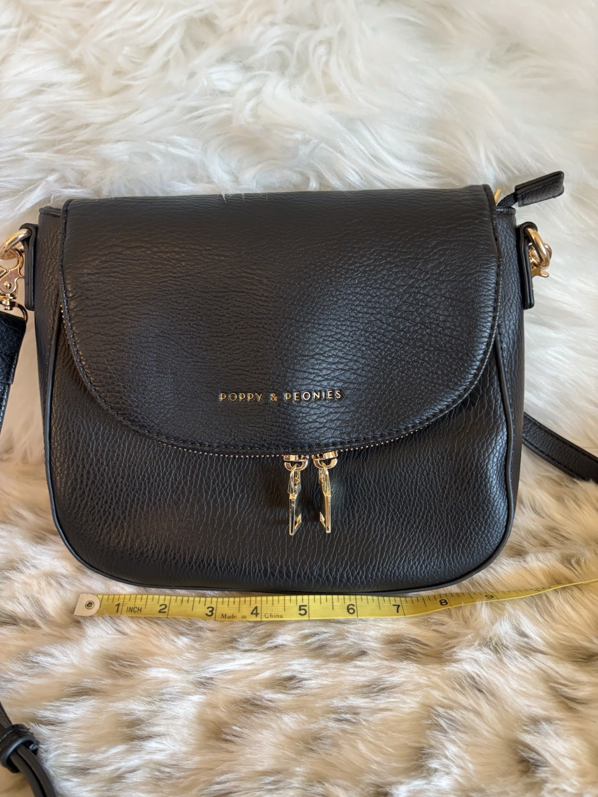 Poppy & Peonies Mini Downtown Black Tote Bag