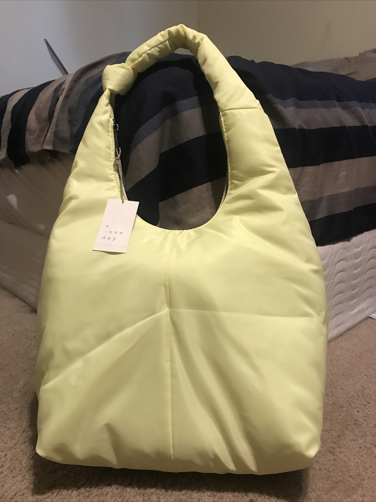 a new day crossbody bag yellow/white, 90% recycled polyester