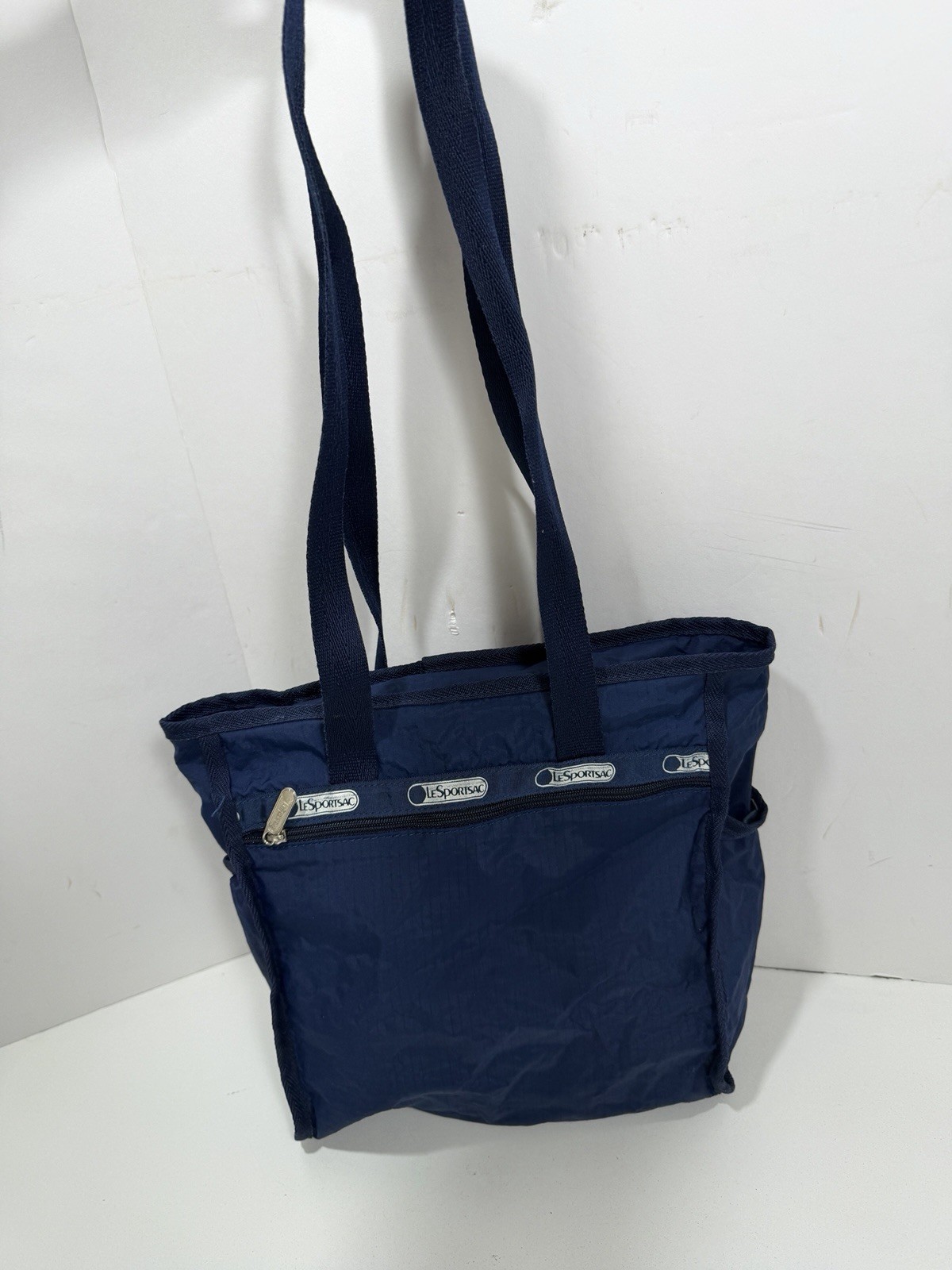 Vintage LeSportsac navy blue tote bag 90’s ** Inside Is Peeling Off As Shown