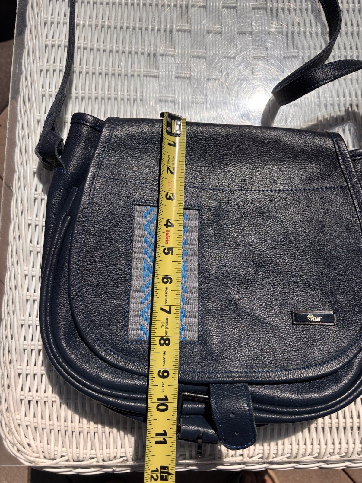 ZAAF Blue Leather Crossbody Bag Handcrafted Ethiopia Luxury Tote Tibi Lining NEW