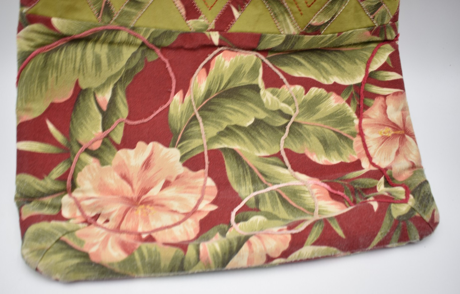 Artisan Made Boho Sling Bag Floral Embroider Hippie Shoulder Bag Tote Hibiscus