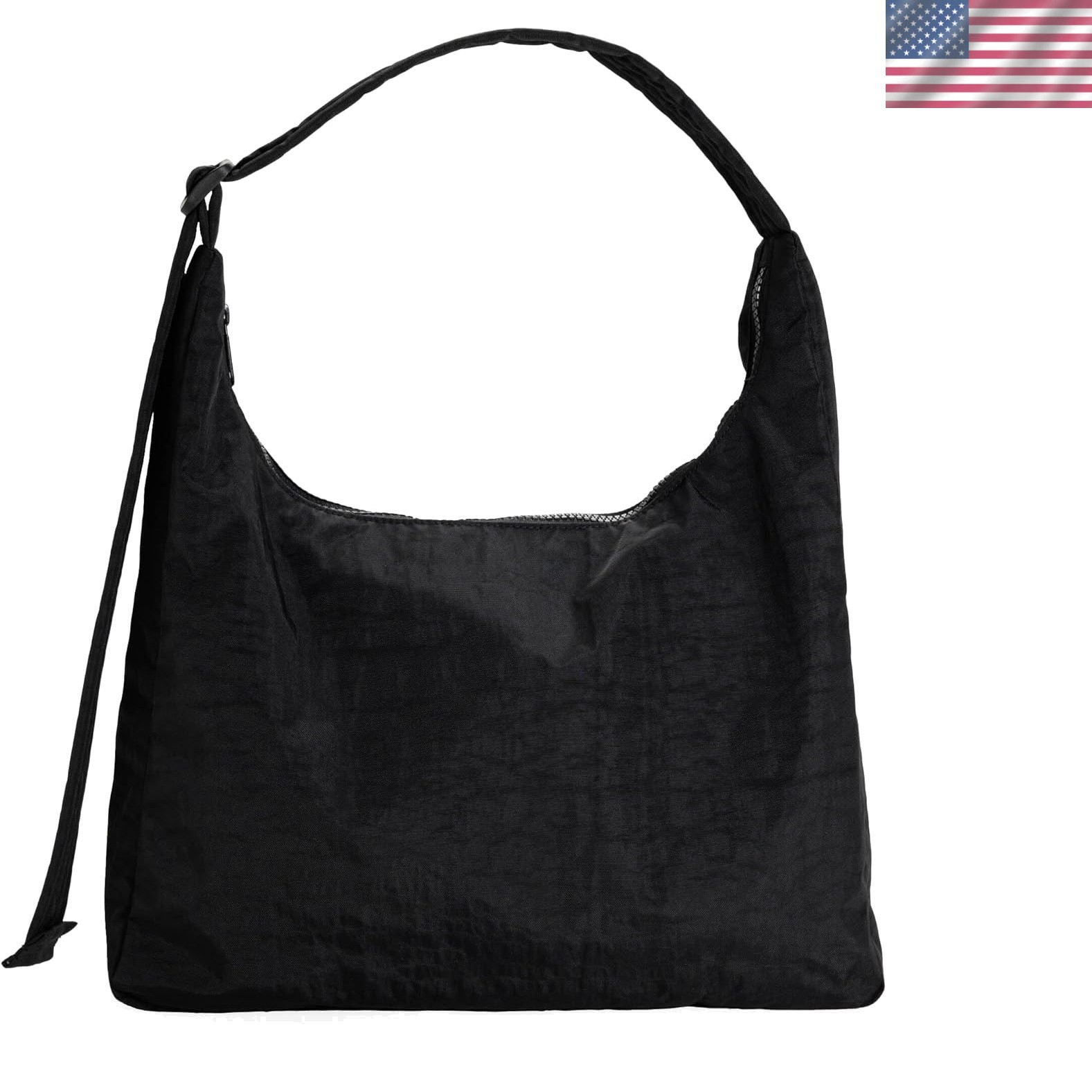 Stylish Unisex Nylon Shoulder Bag with Key Leash & Carabiner, 10.5×14 Inches