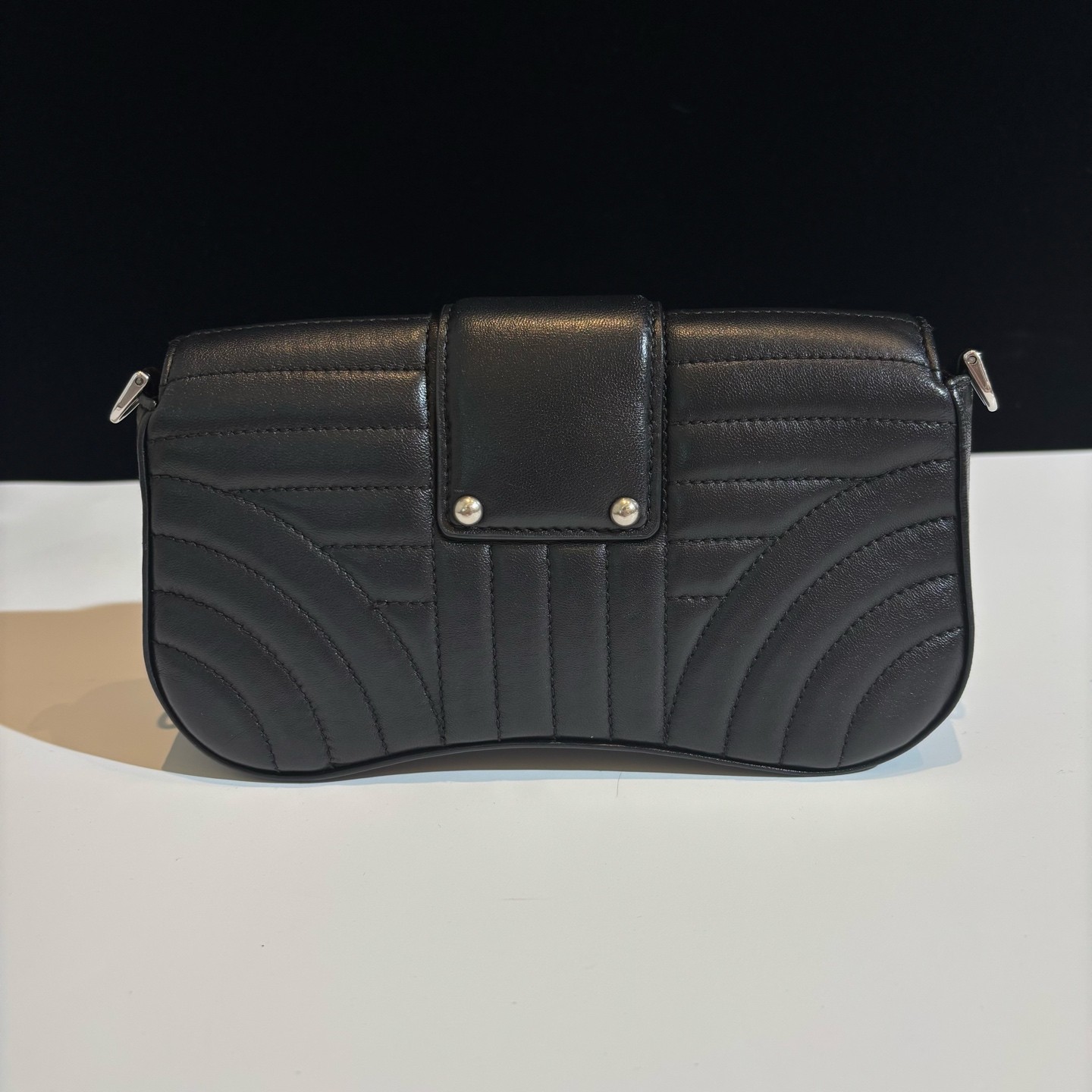 Prada Sidonie Mini Black Lambskin Leather Shoulder Crossbody Bag Duty Paid