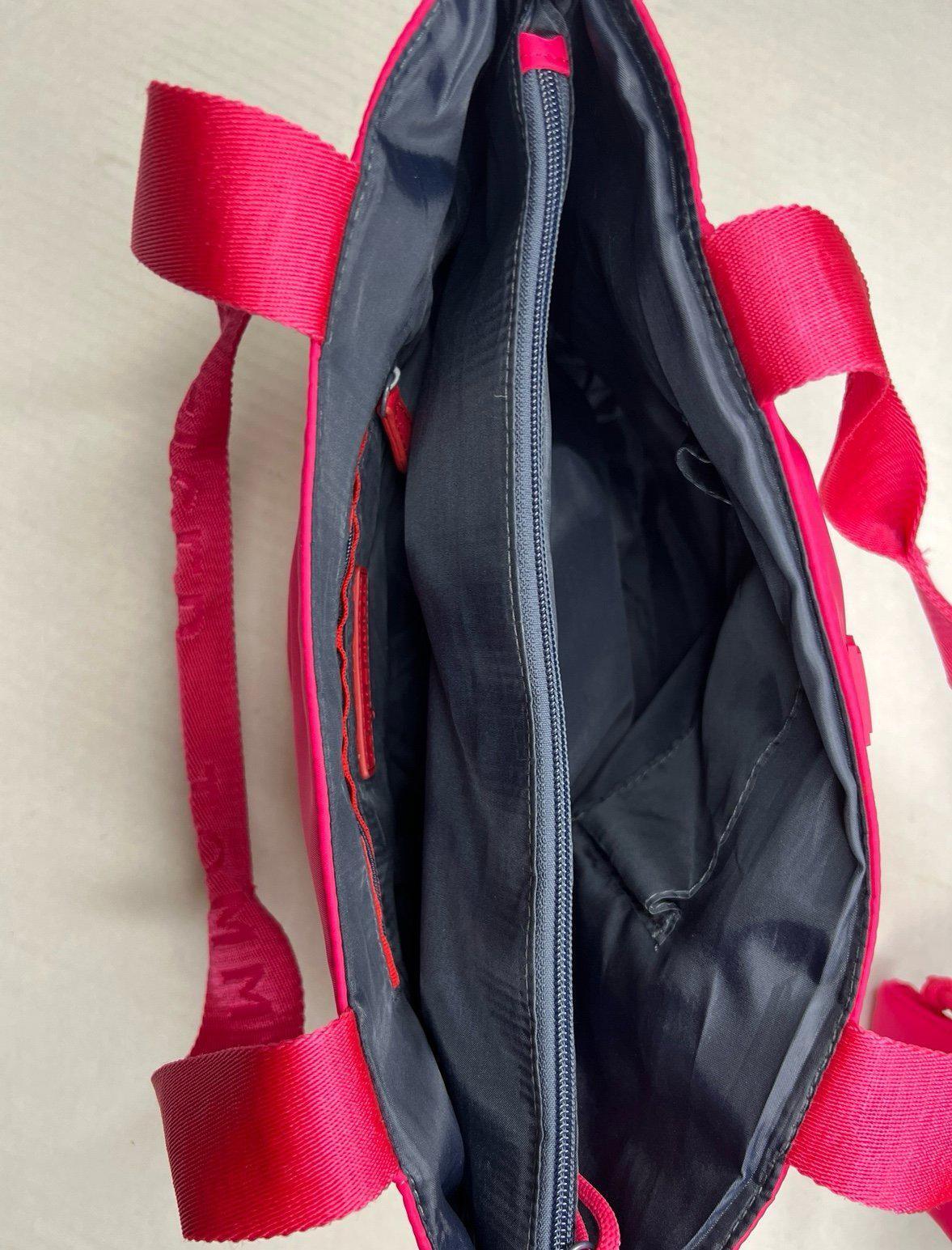 Tommy Hilfiger Erin II Convertible Shopper Bright Hot Pink Nylon Tote Purse Bag