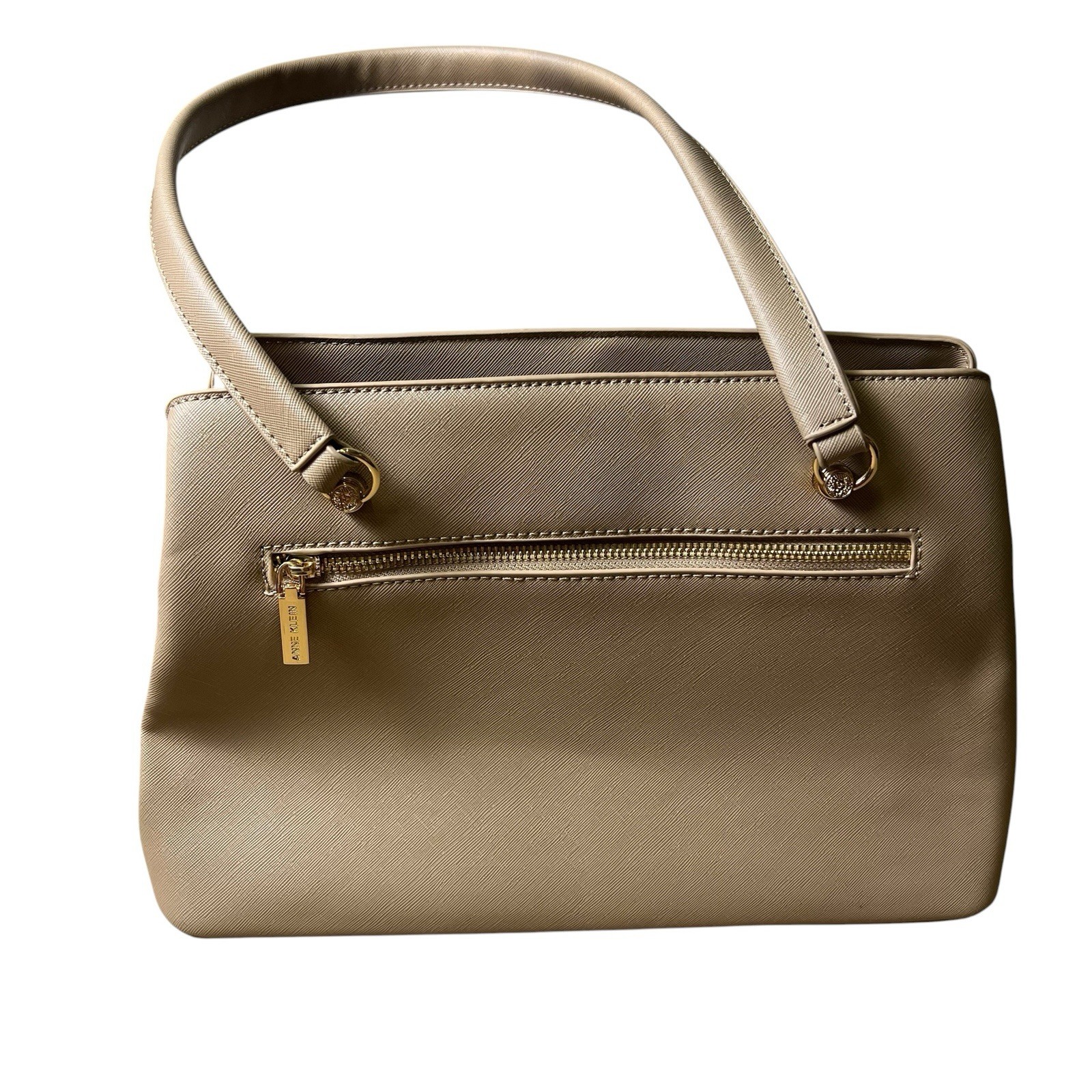 Anne Klein Silvia Tote Bag Truffle Beige NWT Faux Leather Shoulder Purse AKH5185
