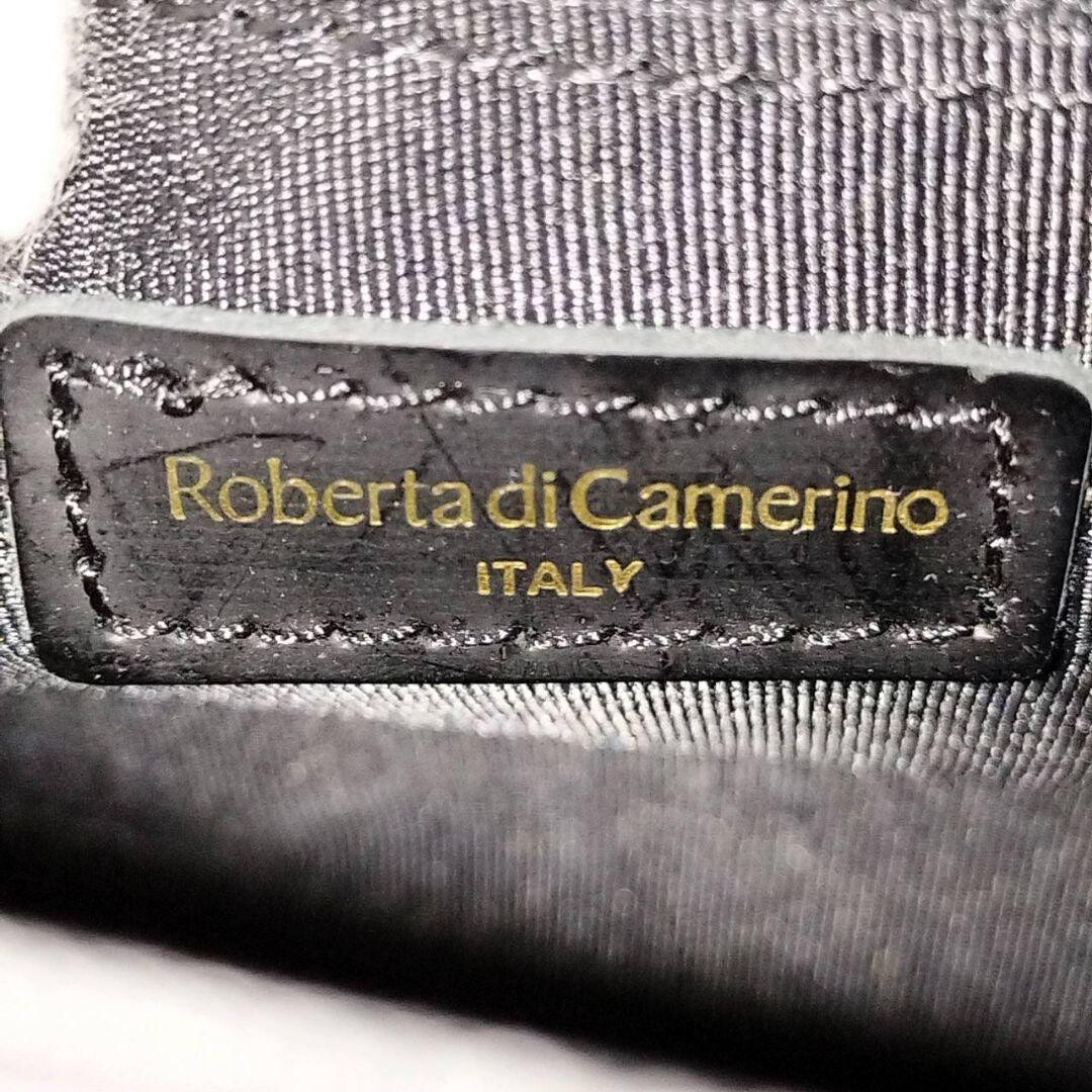 Roberta di Camerino Black Leather 2Way Chain Shoulder Bag Formal Top Handle