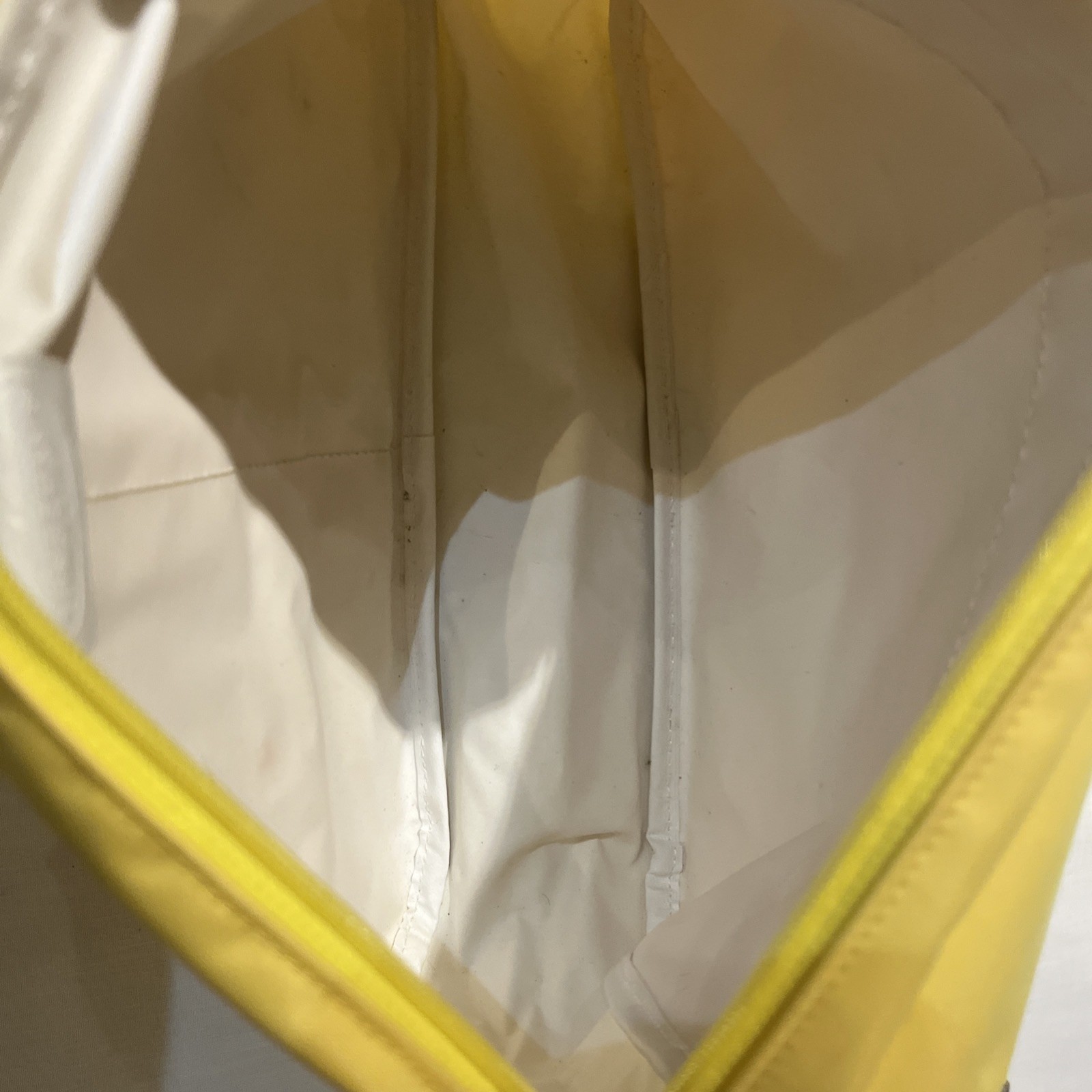 LONGCHAMP Yellow Nylon Brown Leather Trim Shoulder Messenger Crossbody Bag