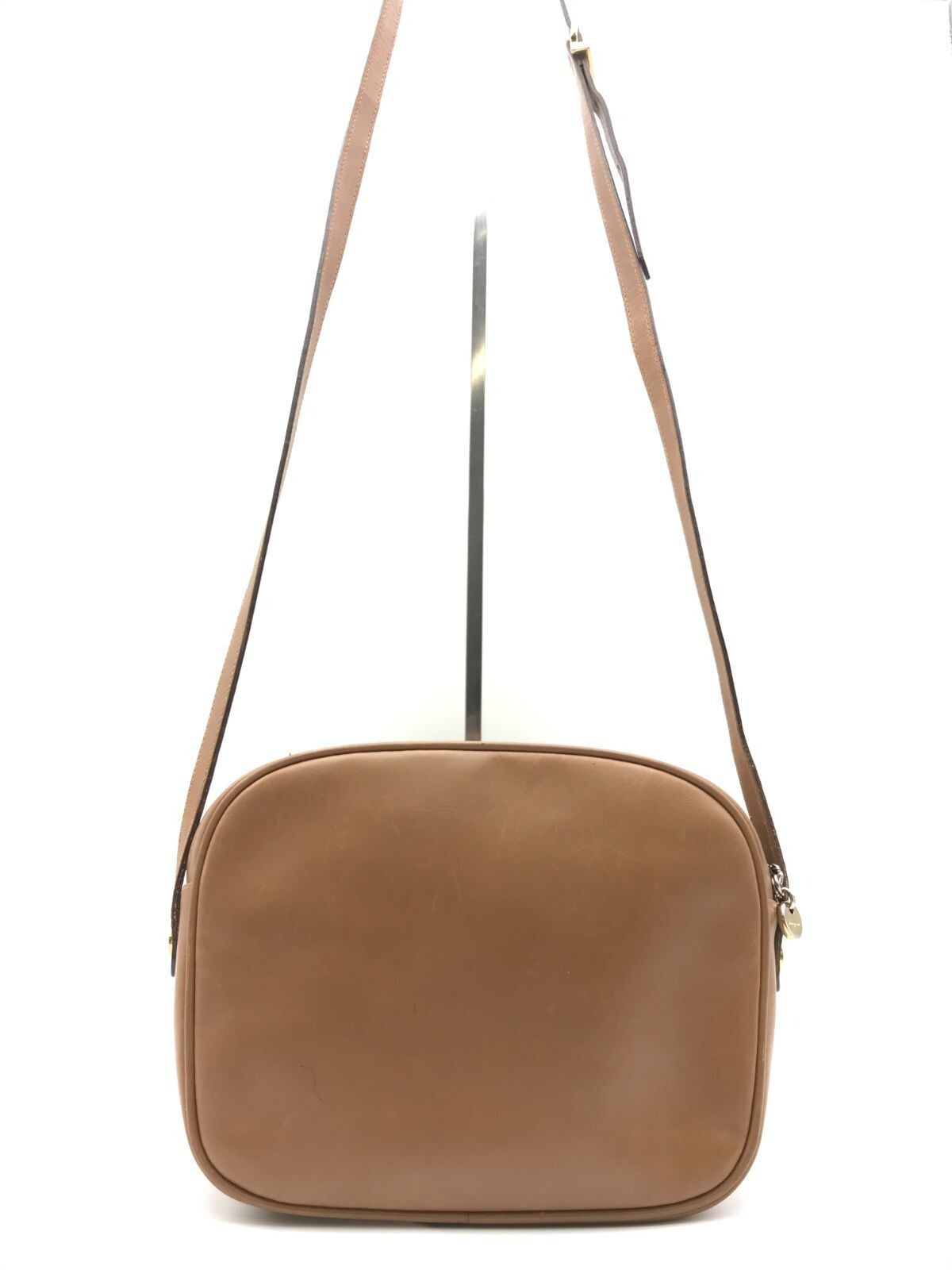 Salvatore Ferragamo Vara Brown Leather Crossbody Shoulder Bag Vintage Gold Logo