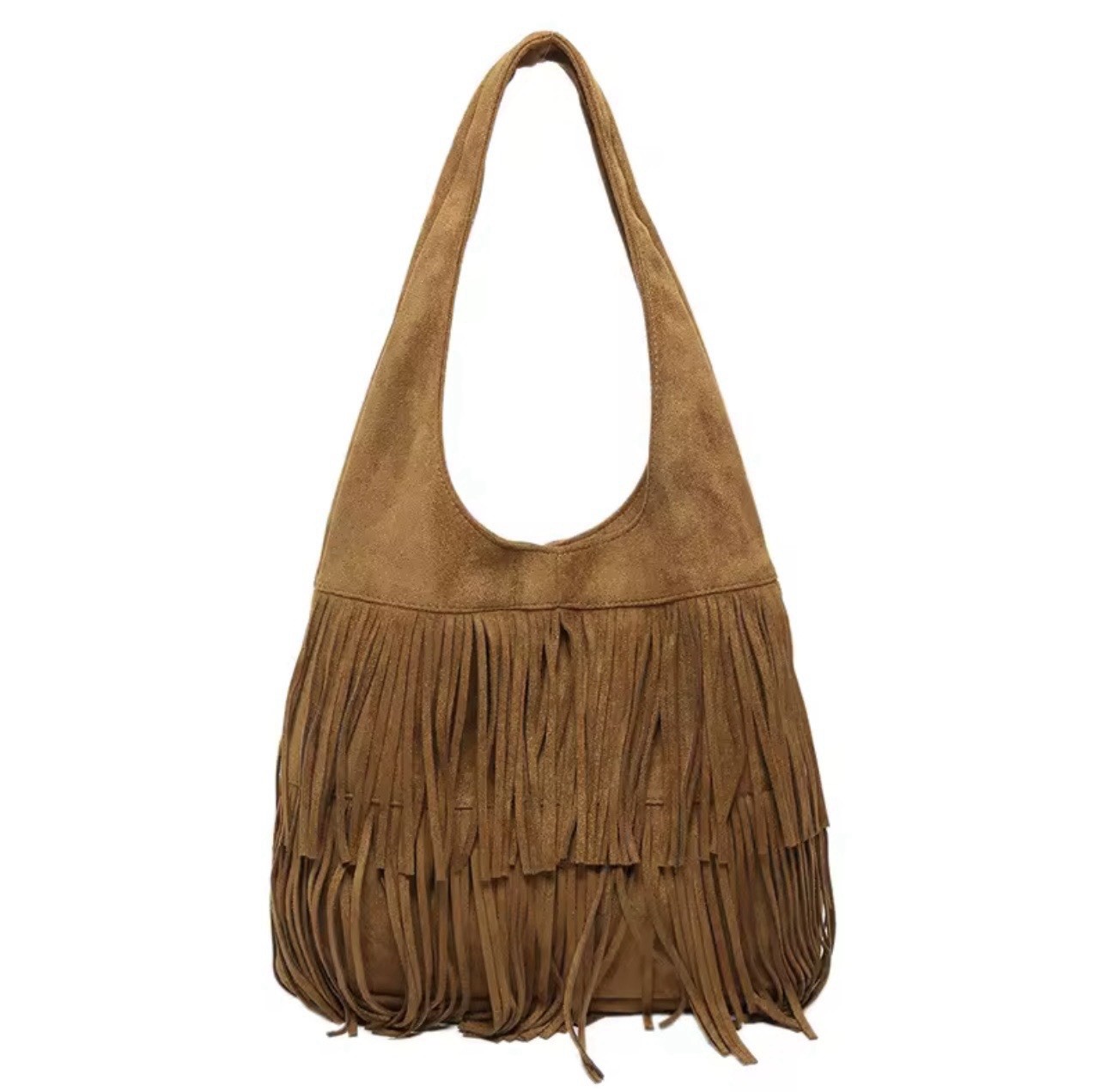 Tassel Medium Women’s Crescent Shoulder Bag Fringe Bohemian Casual