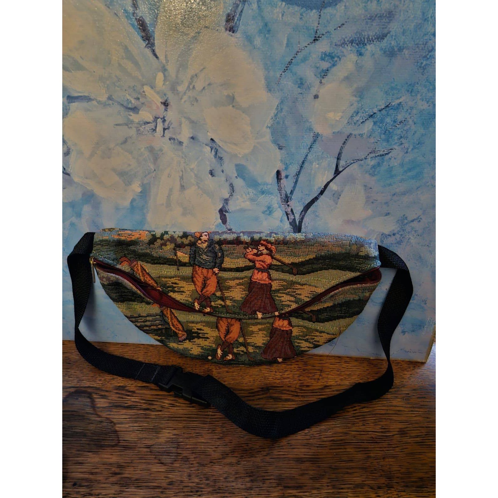 Holdings Fine Accessories Tapestry Golf Fanny Pack Belt Bag Vintage Style