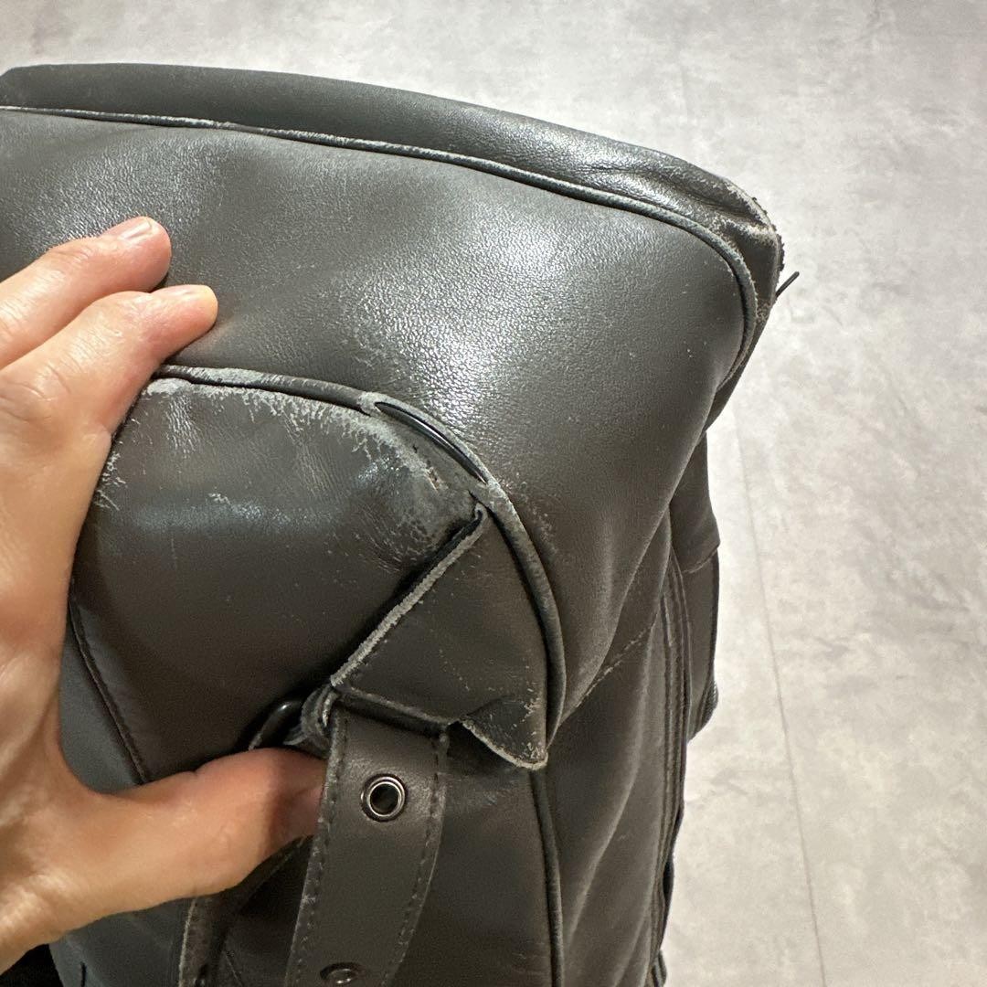 Bottega Veneta Intrecciato Backpack Gray Leather Rucksack Bag 10.2x15x2.4 inches