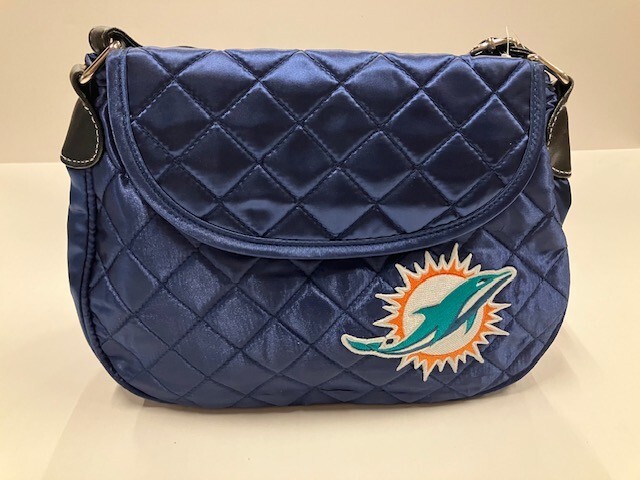 NFL Miami Dolphins Shoulder Bag Purse Satin Quilted Pro Fanity NWT