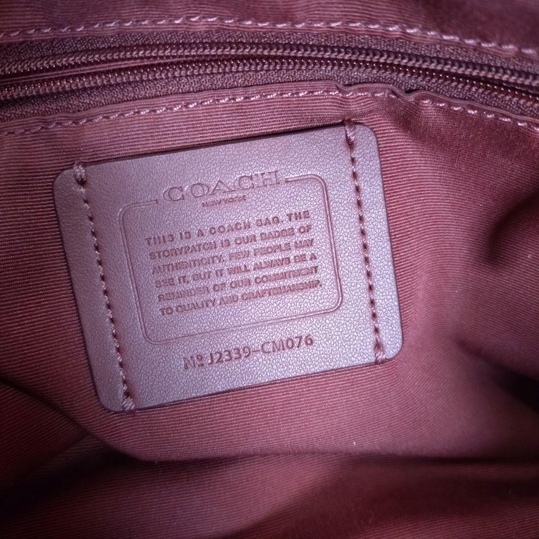COACH Logo Print Handbag Brown Pink 30cm x 46cm x 17cm Stylish Bag