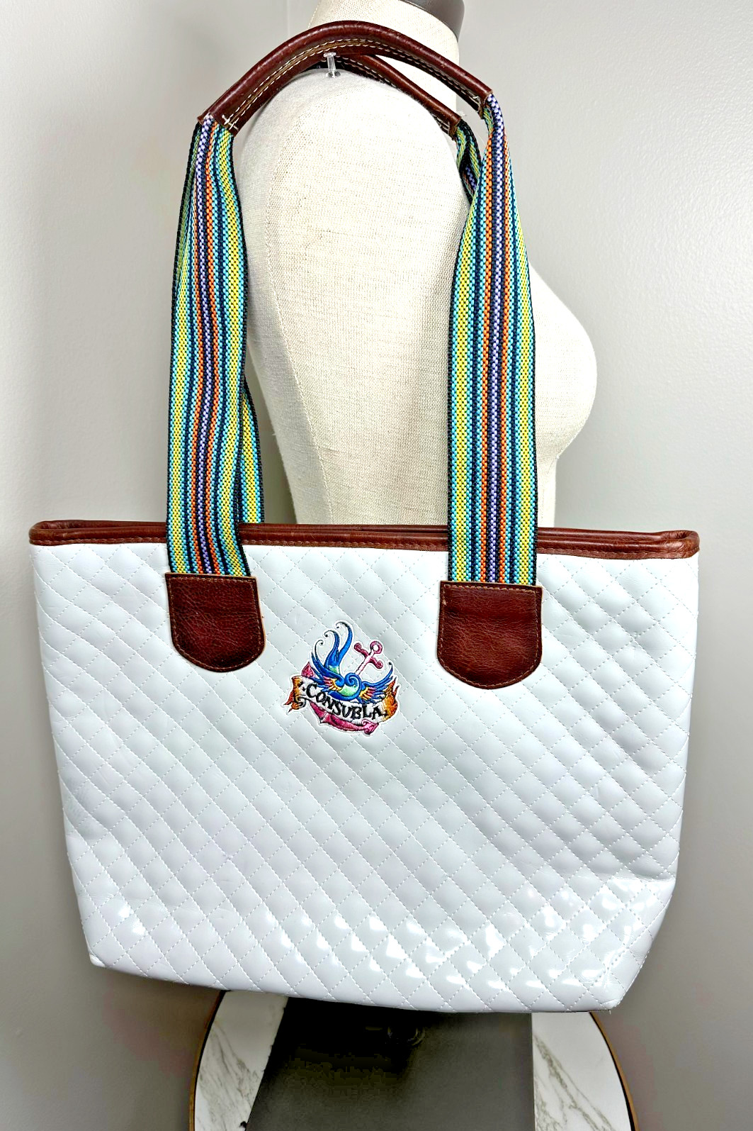Consuela Quilted Tote Light Grey *RARE*