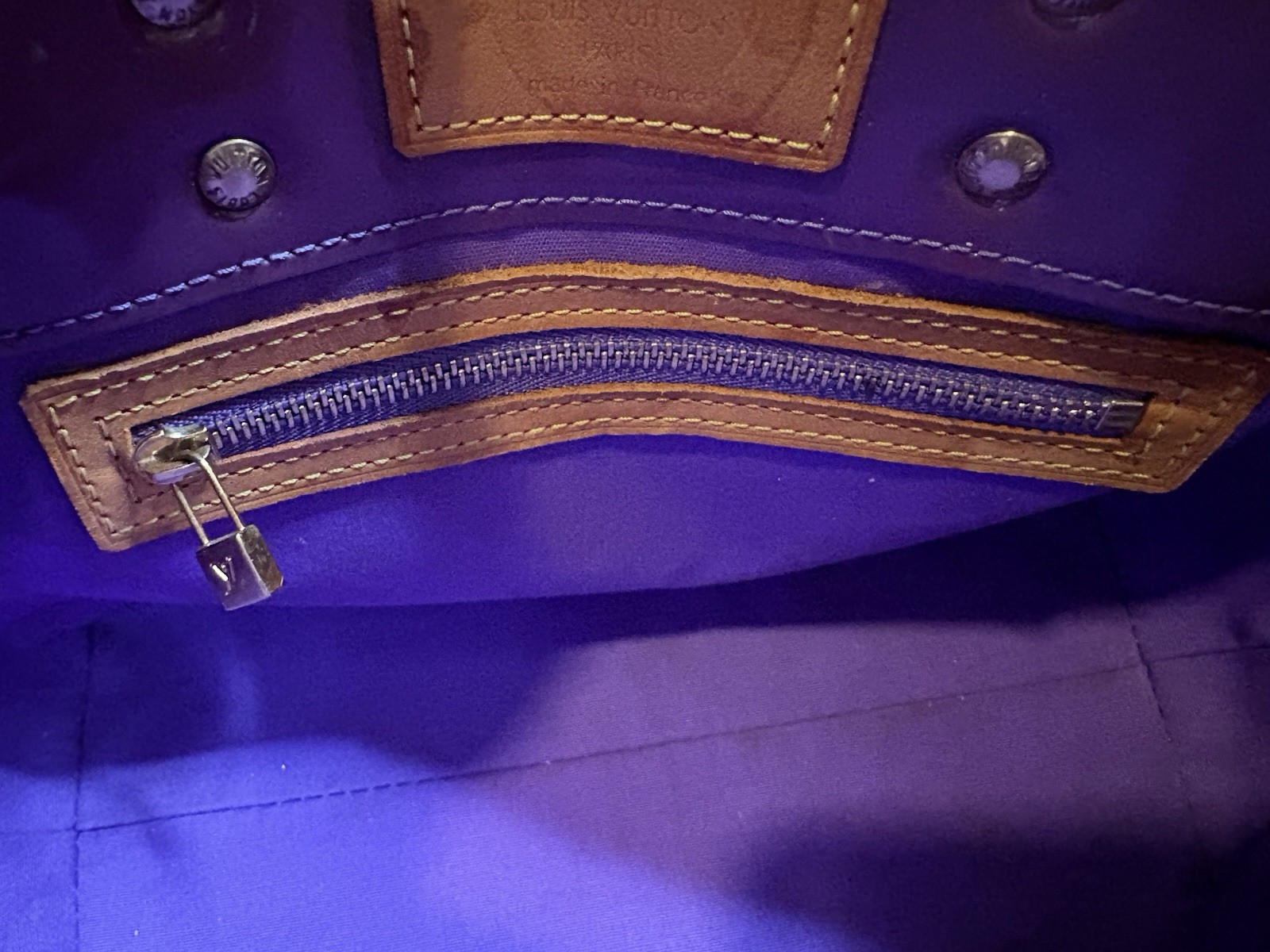 Louis Vuitton Vernis Patent Leather Purple Monogram Tote w/ Top Handles