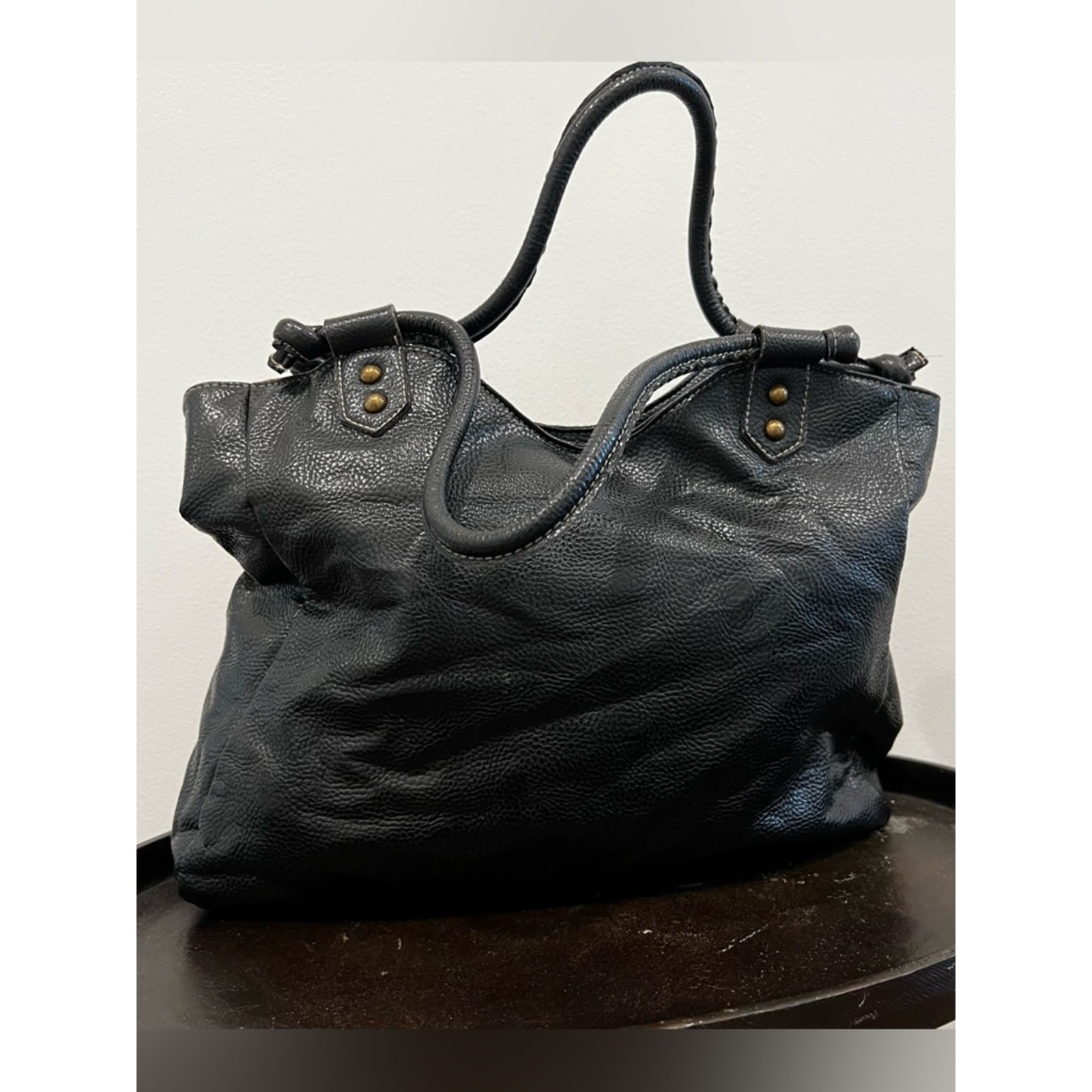 Patchwork Faux Leather Bag in Black and Red by WALL FLOWER WALLFLOWER