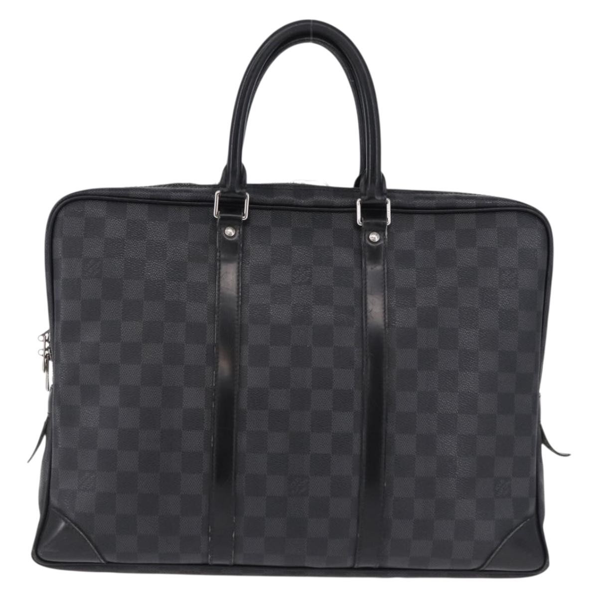 LOUIS VUITTON Damier Graphite Porte Documents Voyage Bag N41125 LV Auth bs36510