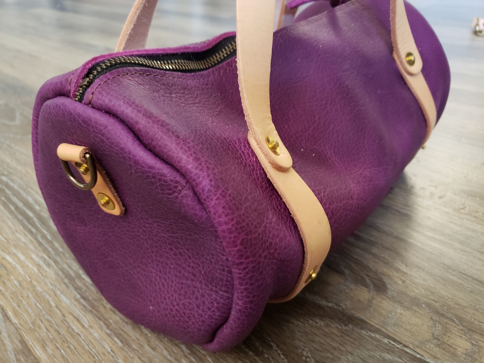 New Go Forth Goods Grape Bison Medium Jane barrel bag duffle NO STRAP
