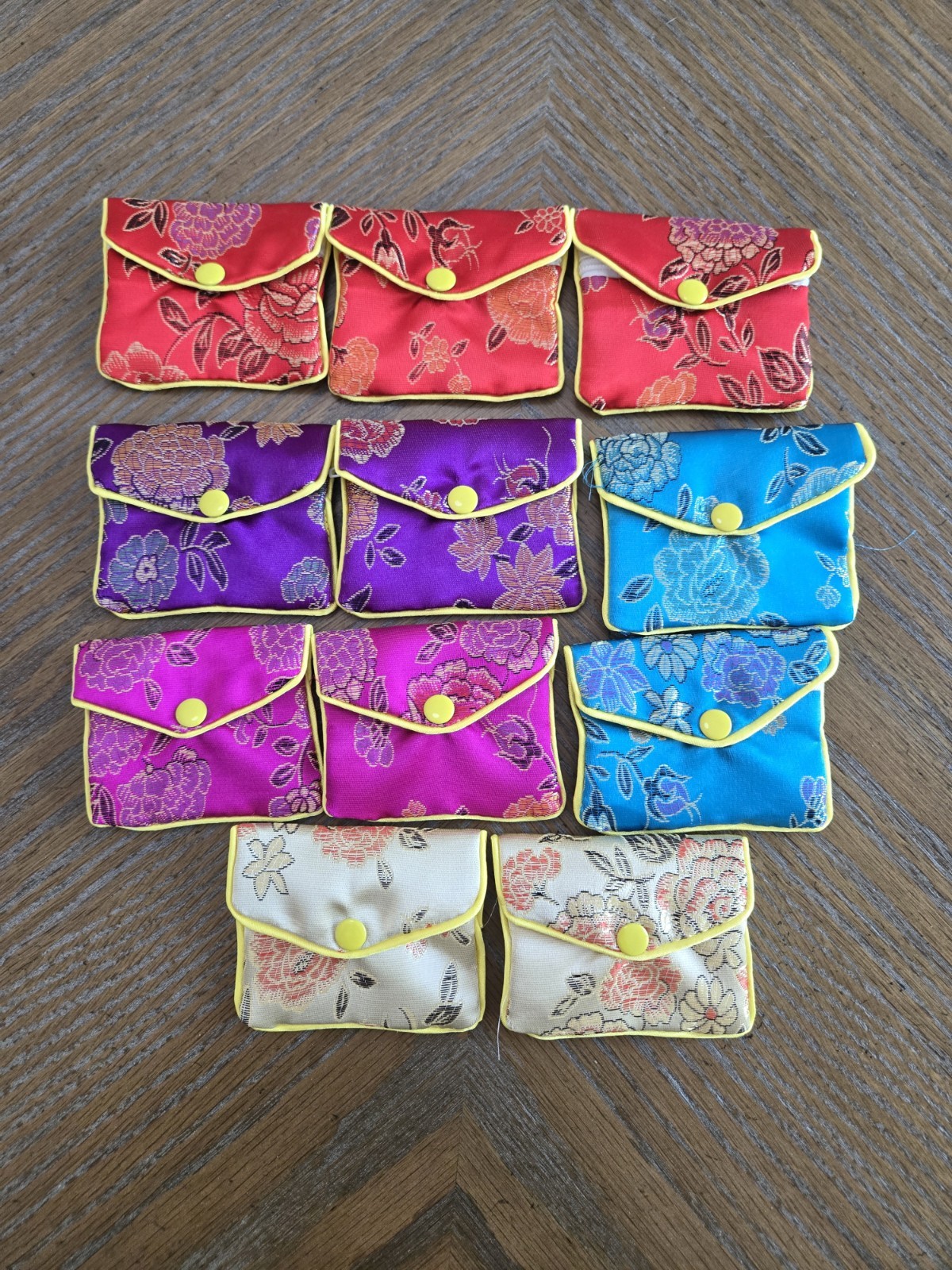 11 Pcs Jewelry Silk Purse Pouch Brocade Gift Bags Mix Colors