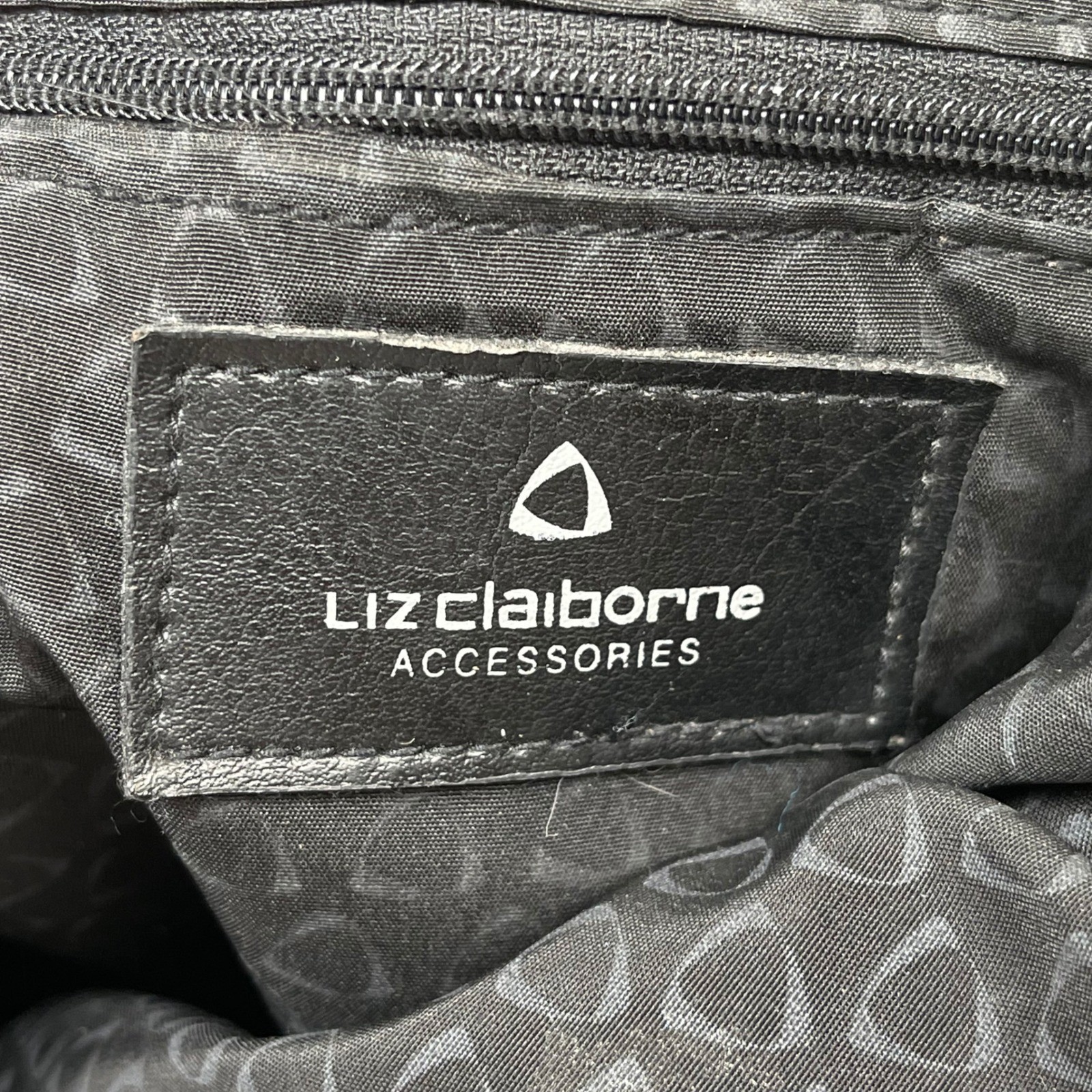 Vintage Liz Claiborne Tote Bag Brown Leopard Animal Print Glossy Patent Y2K