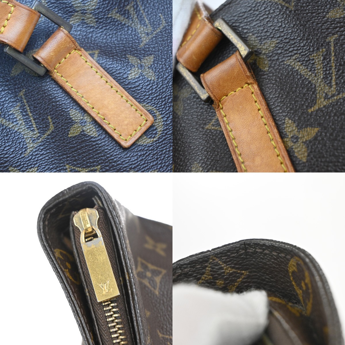 LOUIS VUITTON Cabas Mezzo Shoulder Bag Monogram Leather Brown M51151 34EG306