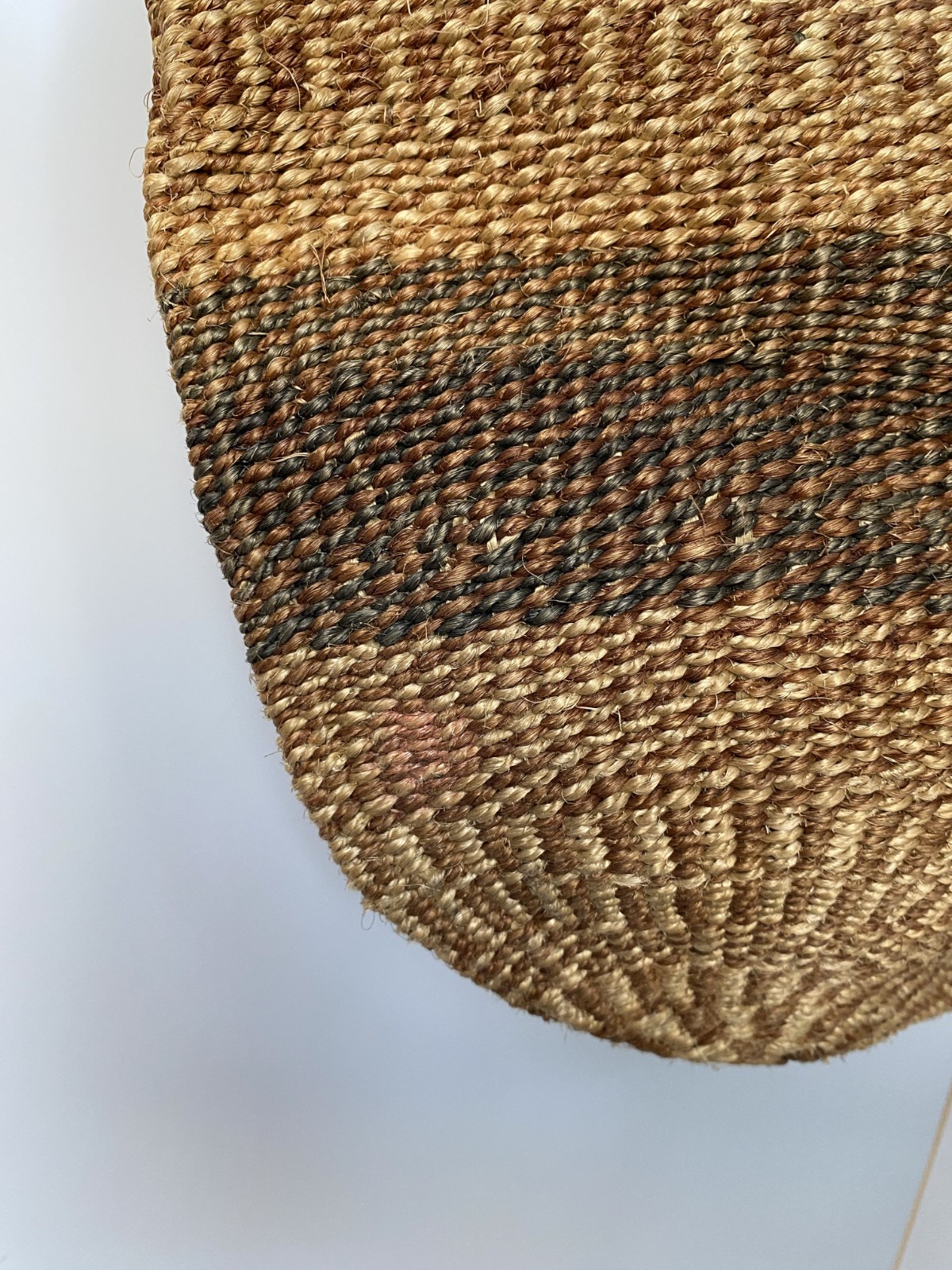 Vintage Handwoven Sisal African Market Bag Woven Straw Basket Tote