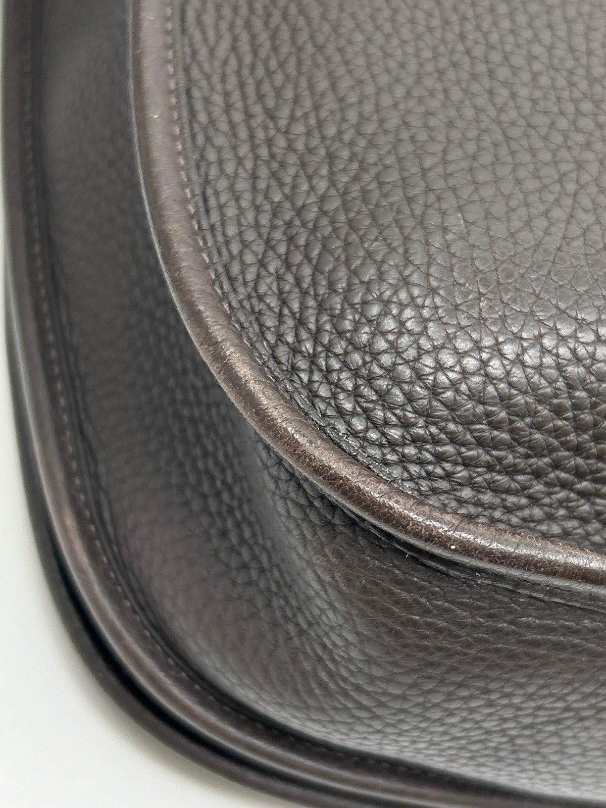 HERMÈS Brown Women Large Leather Evelyne II TGM Purse Crossbody Classic Designer