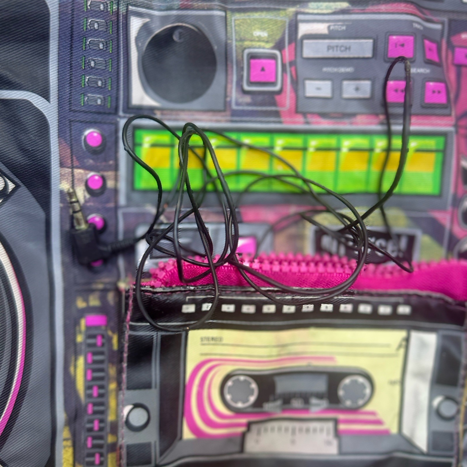 Vintage Parcel Loop NYC old-school Boombox Cassette Tote bag Graffiti Pink