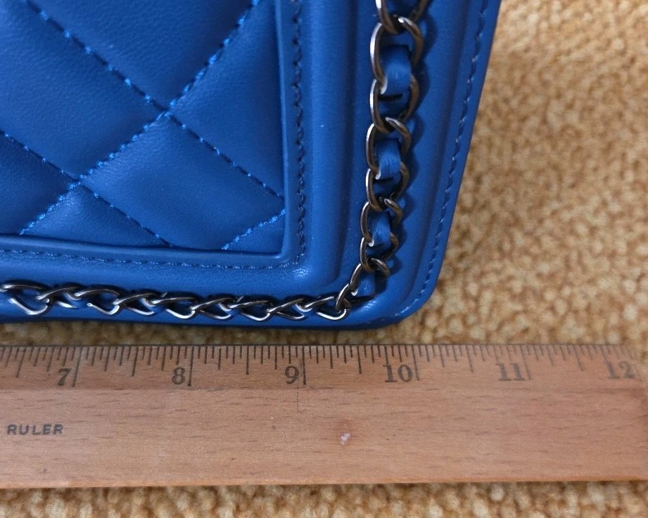 Badgley Mischka Crossbody Bag W/Frame & Chain On Front BM-4142 NIP Electric Blue