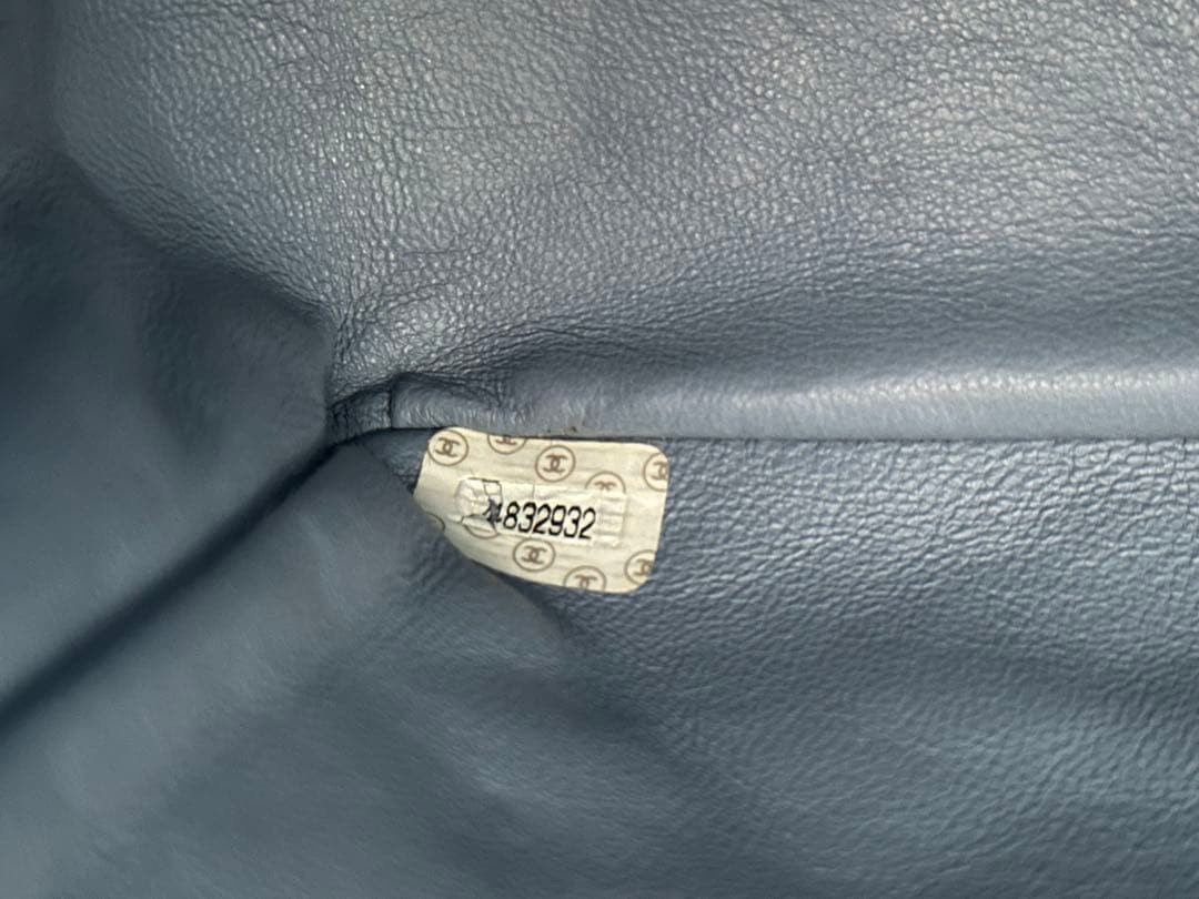 CHANEL 1998 Denim Jumbo Matelasse Flap Bag Tortoise Chain Blue Bag 11.8 in VTG