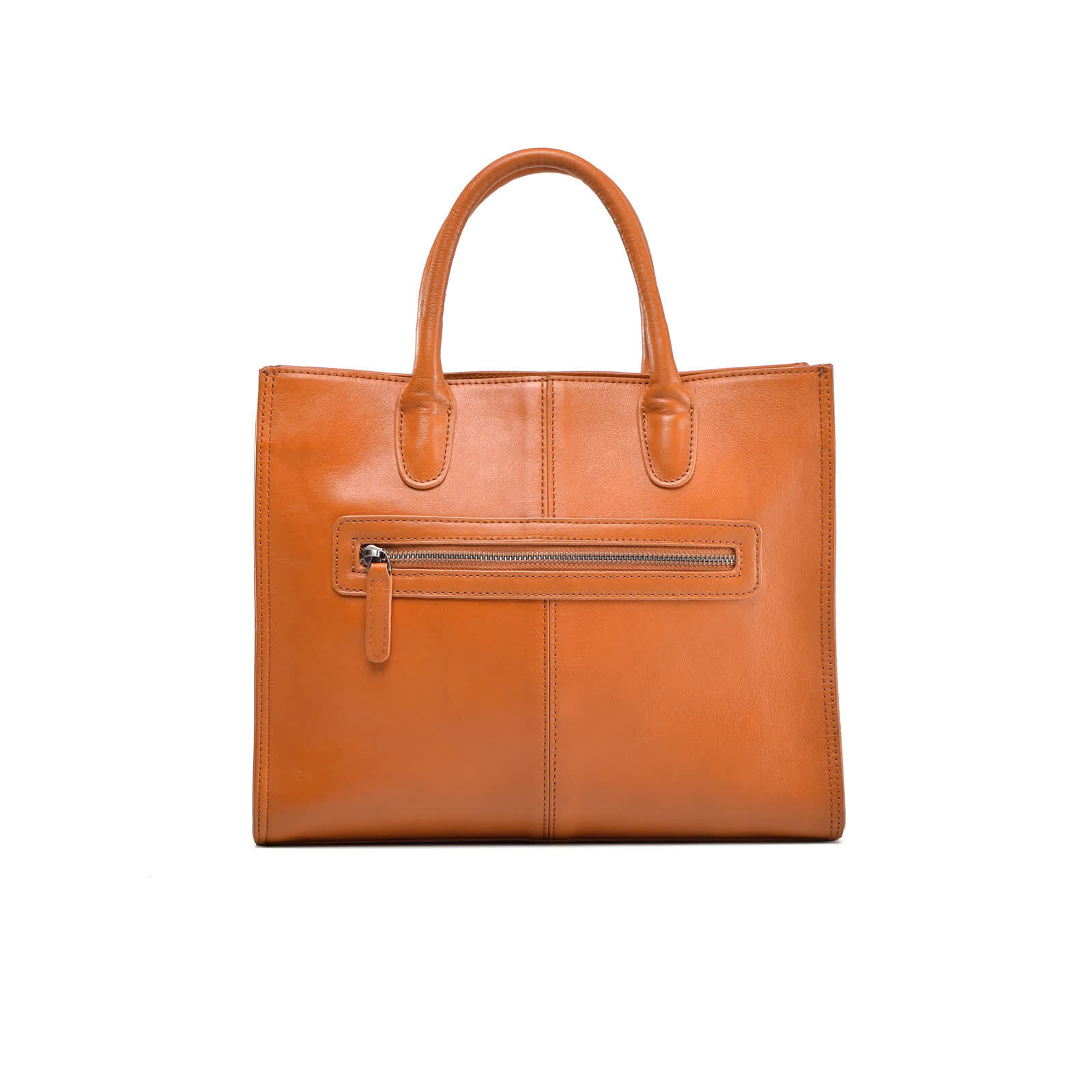Erivis Brown Genuine Leather bag for women Tote bag Classic Shoulder strap