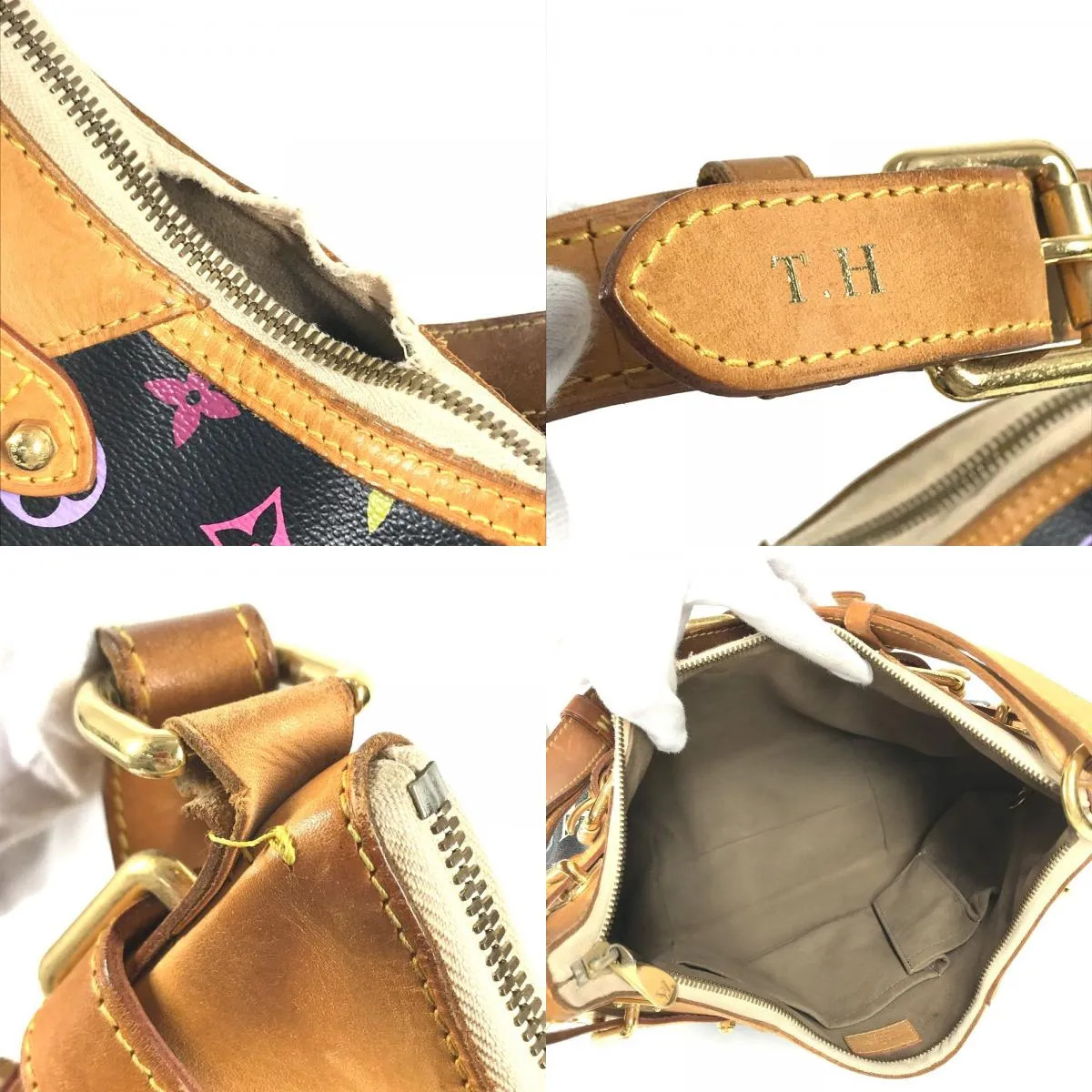 LOUIS VUITTON Monogram Multicolor Greta Shoulder Bag Noir Black M40196 Authentic