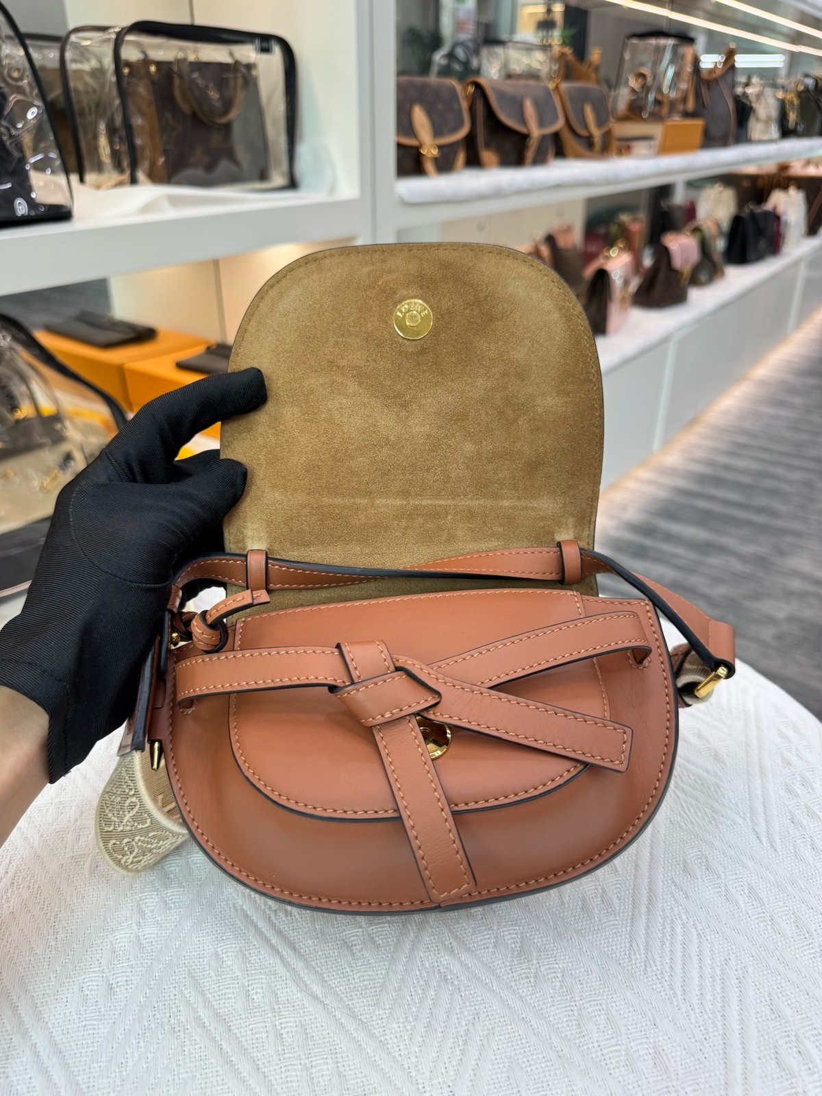 Loewe Gate Mini Caramel Smooth Calfskin Crossbody & Shoulder Bag Duty Paid