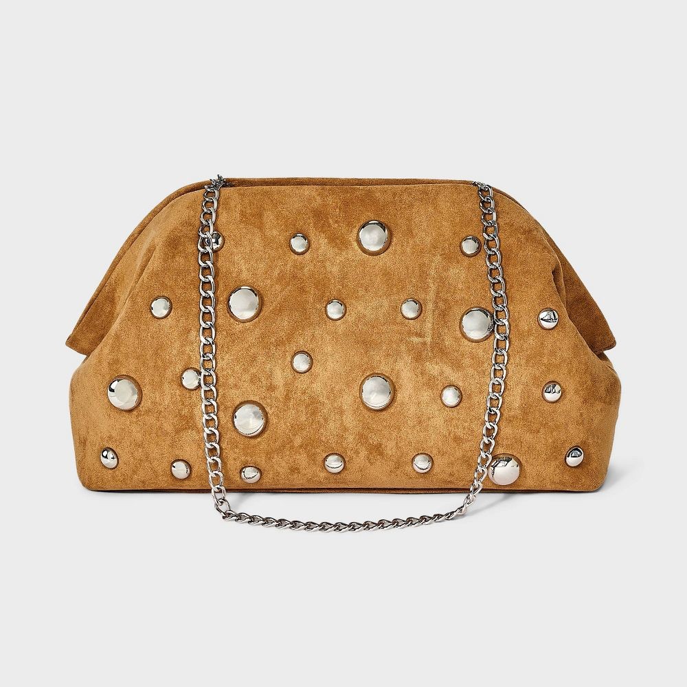 Studded Oversized Clutch – A New Day Brown