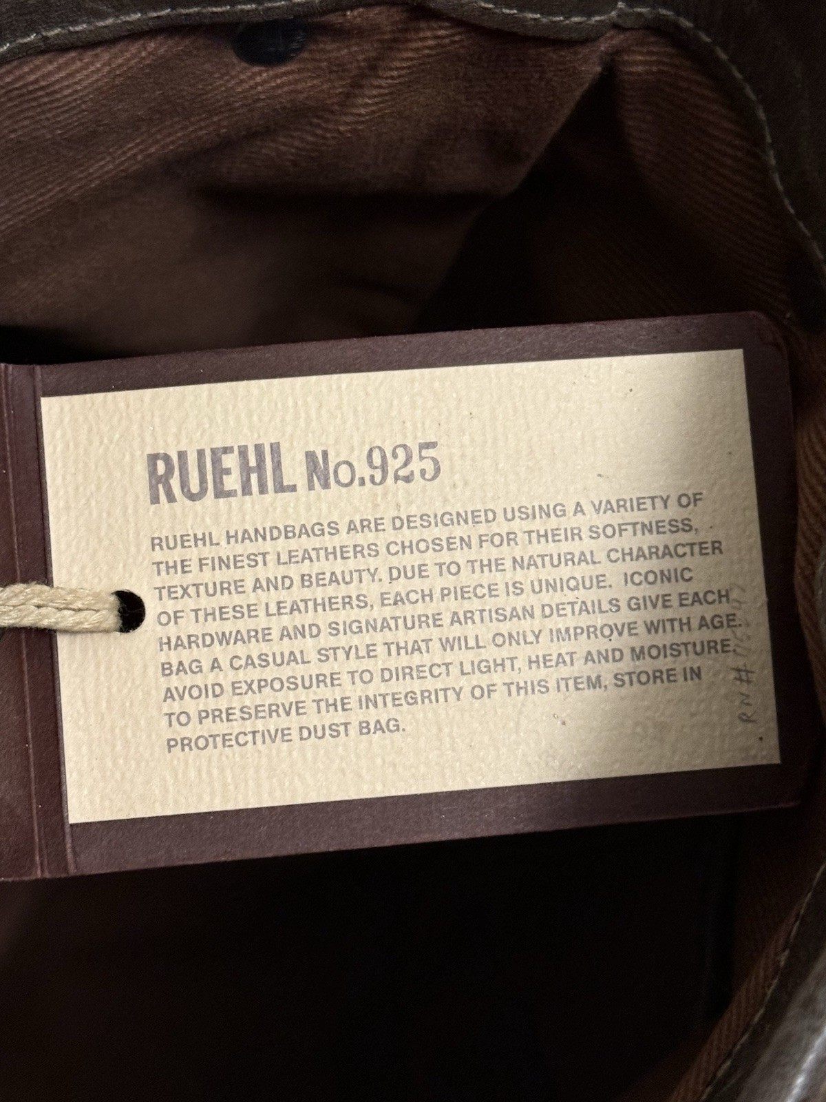 RUEHL No. 925 | Heavy Leather Purse – Brown City BOHO Bag Purse $350 MSRP