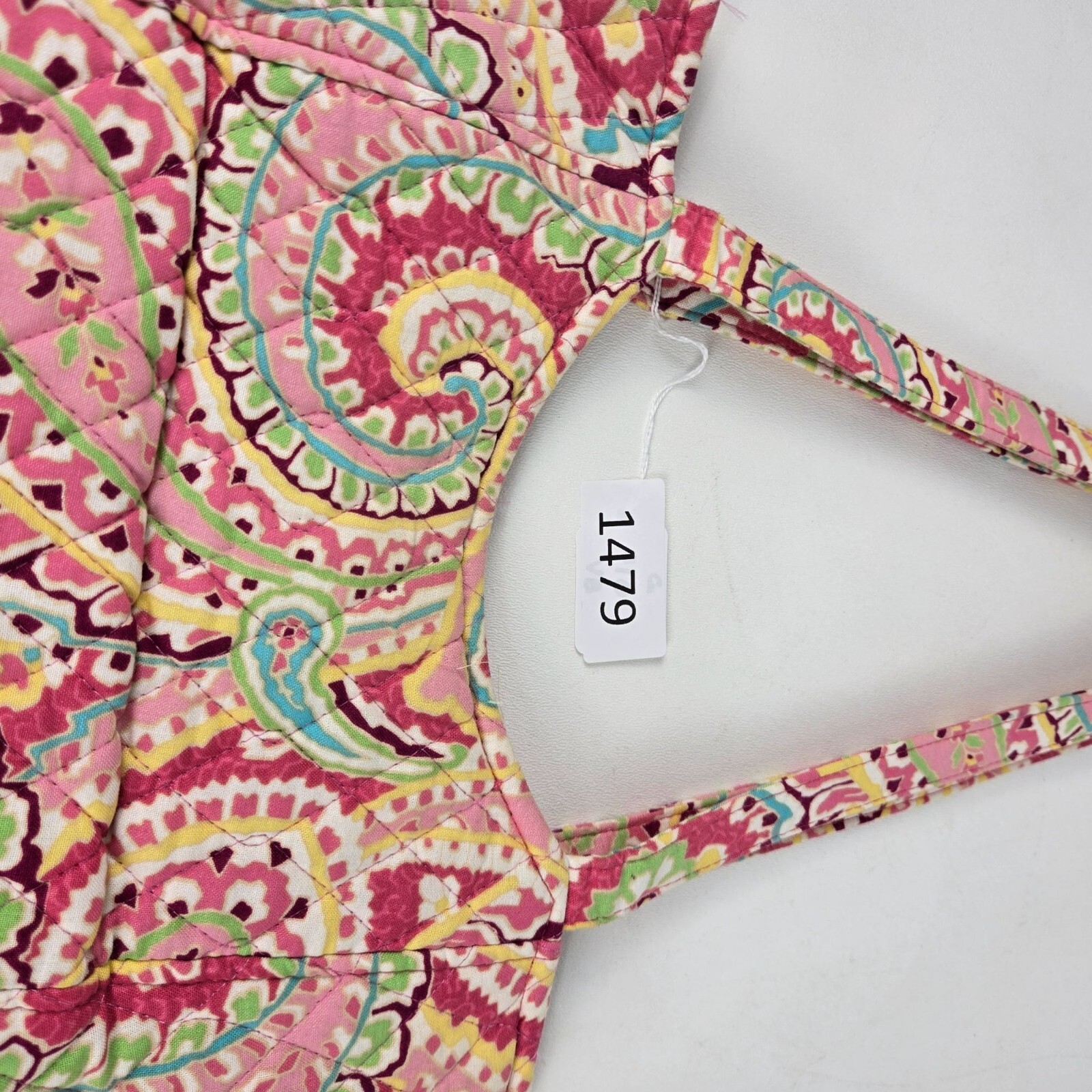 Vintage 90s Vera Bradley Capri Melon Pink Paisley Quilted Large Shoulder Tote Ba