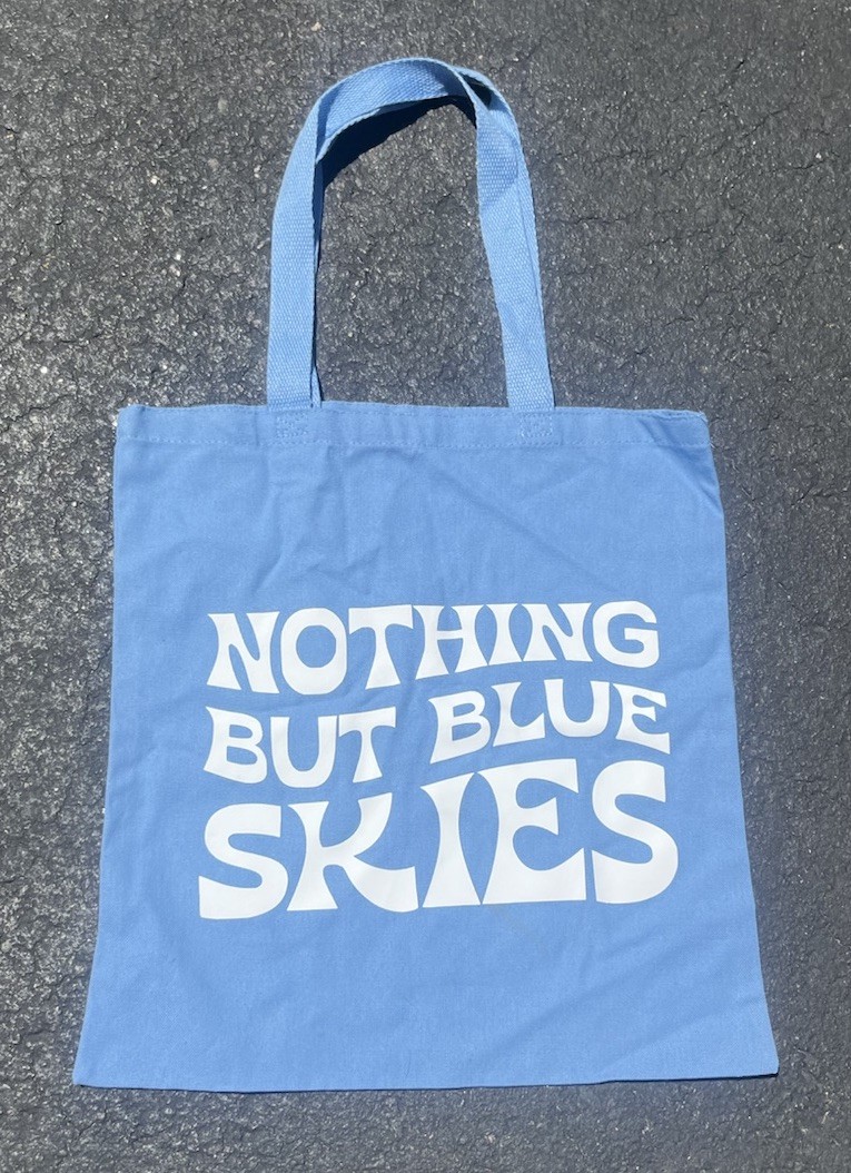 Nothing But Blue Skies Blue Canvas Tote Bag, Other side Solid Blue – 100% Cotton