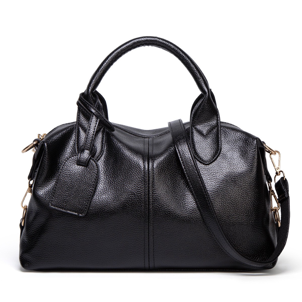 Red Blue Black Pink Gray Soft Boston Bag Zip Closure Street Style