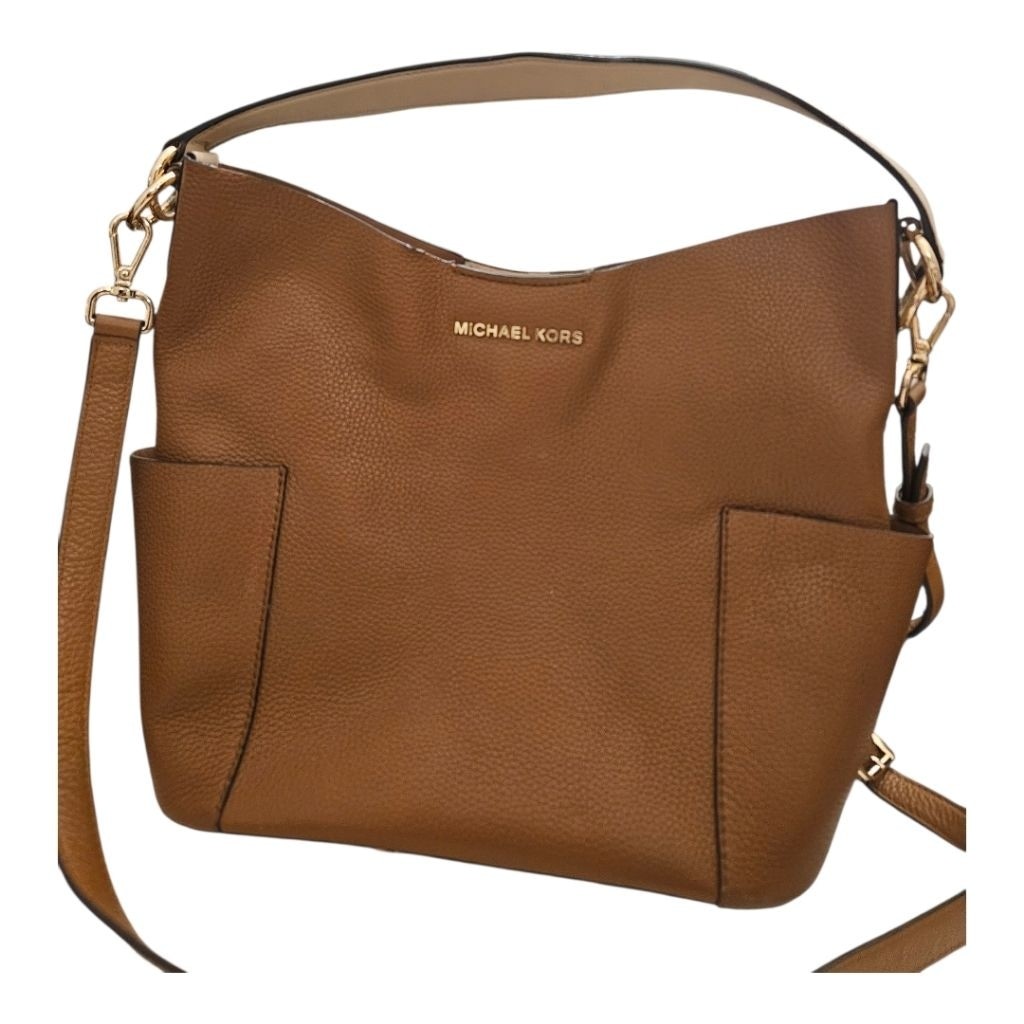 Michael Kors Tan and Beige Leather Shoulder Bag Size Large