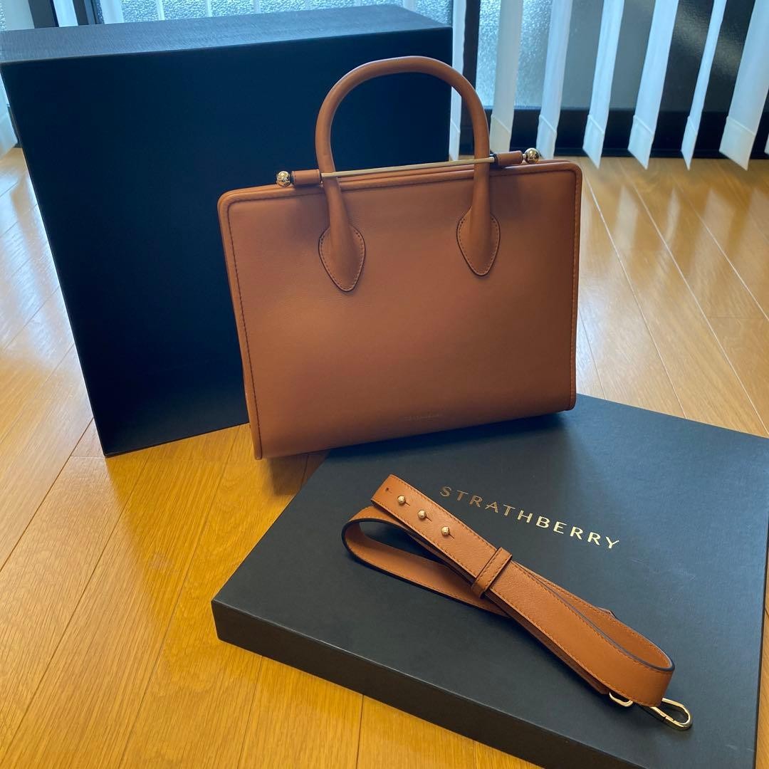 Mulberry Women Bag Strathberry Brown Leather Midi Tote Limited Edition VHTF Eleg