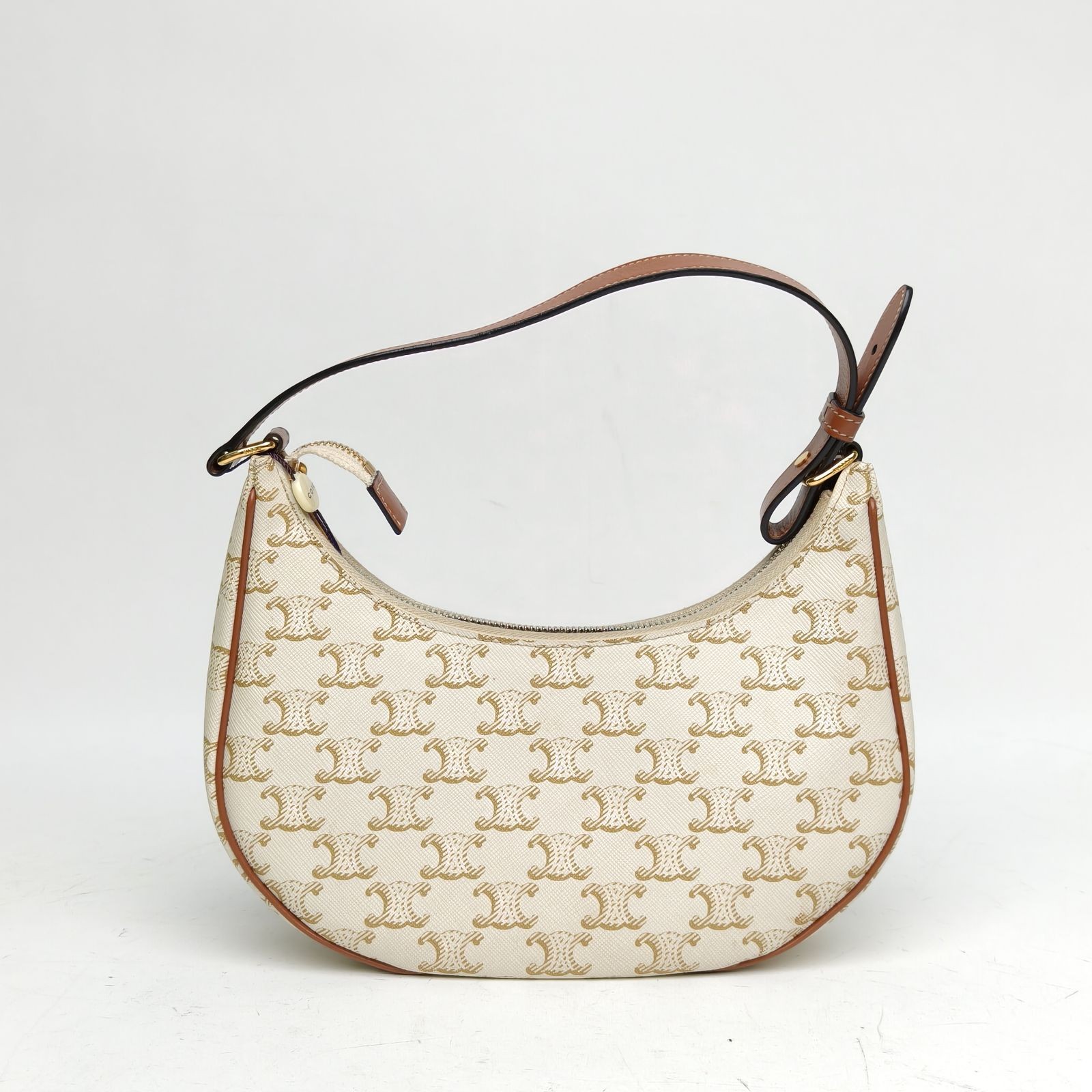 CELINE AVA Shoulder Bag Medium White PVC Shoulder Bag