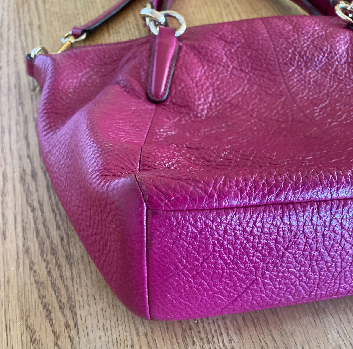 Coach F36675 Kelsey Pebbled Leather Berry Pink Satchel Dbl Handle Purse No Tag