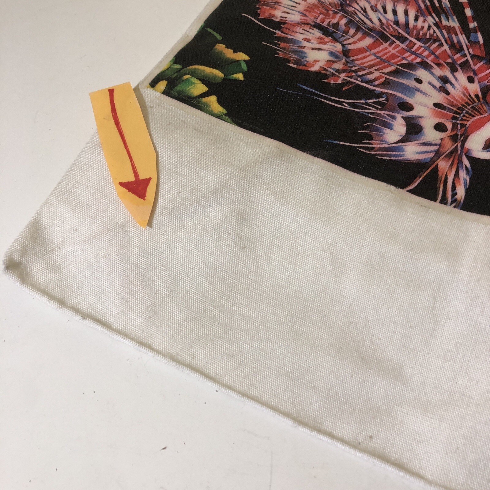 VTG 80s 90s Billboard Concepts Canvas Tote Bag Fish Colorful Purple Handle