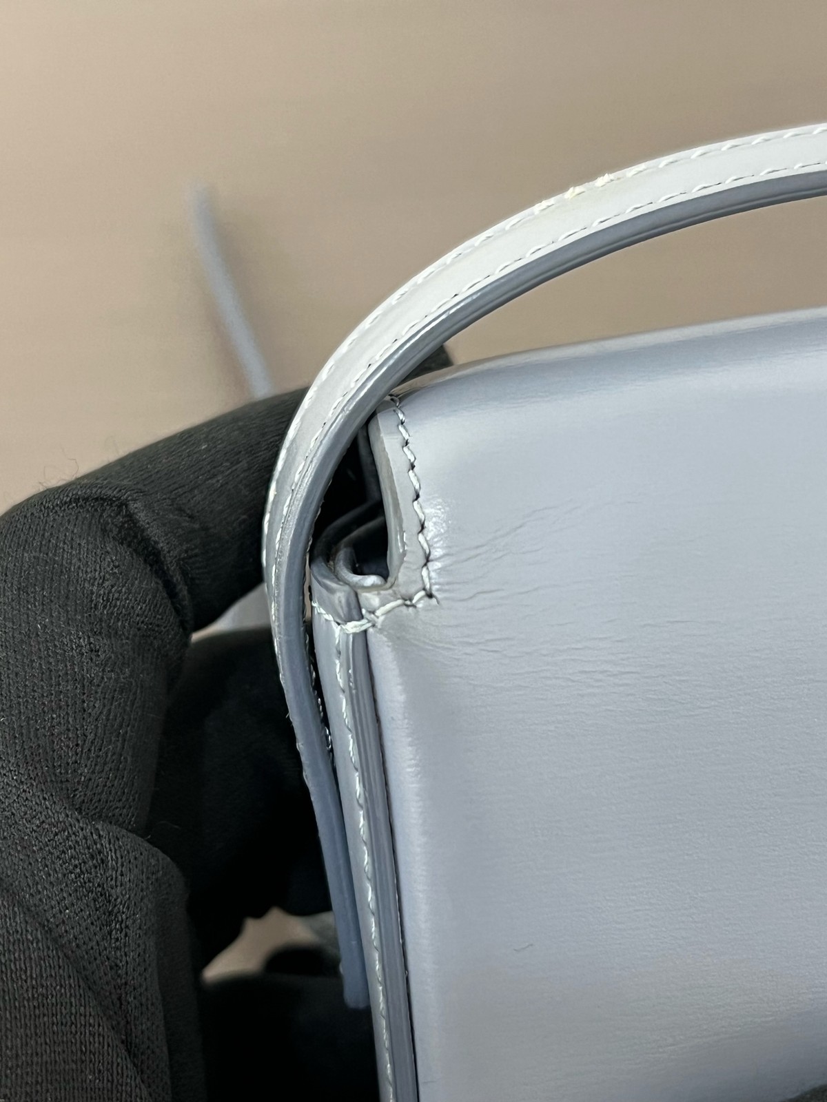Celine Triomphe Normal Light Blue Calfskin Underarm Shoulder Bag Duty Paid