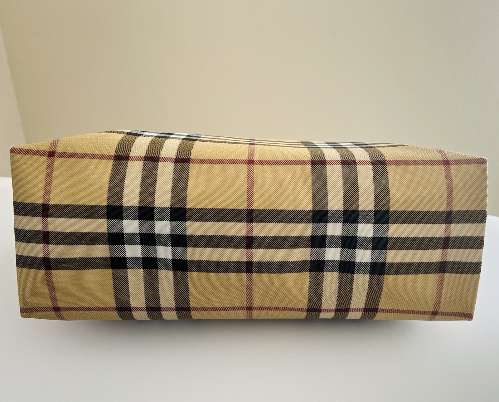 Burberry Nova Check Tote PVC Check Pattern Beige Tote Bag Purse Vintage