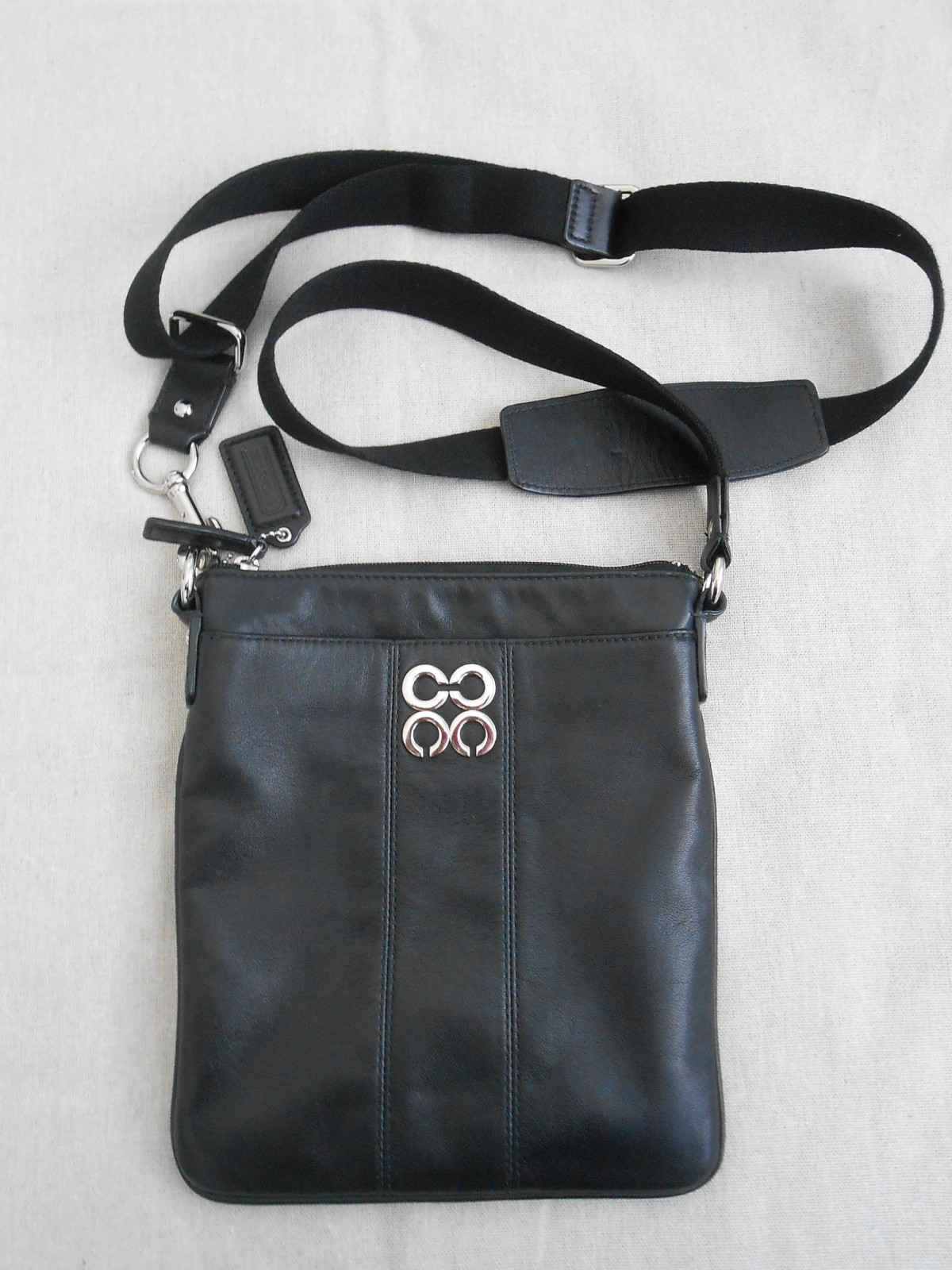 Coach Julia Black Leather Crossbody Bag 7.5”x8.5”