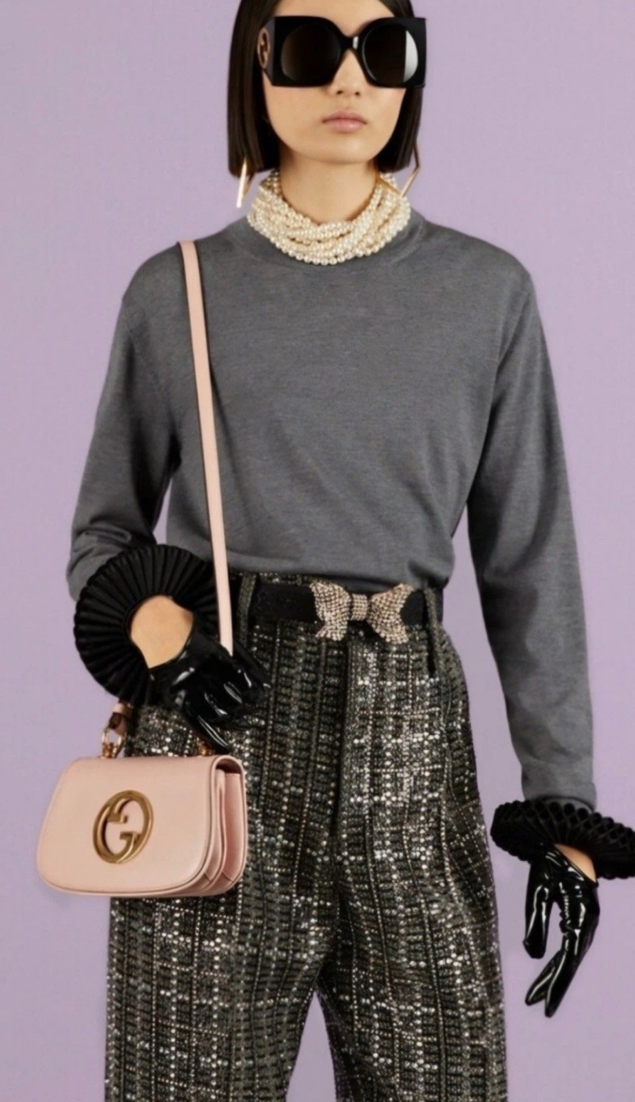 $3,200 Gucci Blondie pink Leather Crossbody Bag Come W 2 straps 698643 Full Set