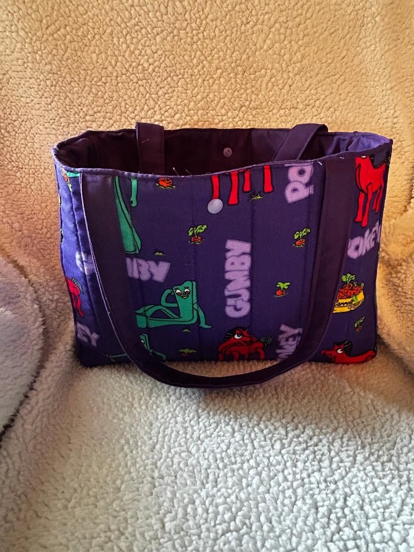 handmade Gumby and Poky tote bag